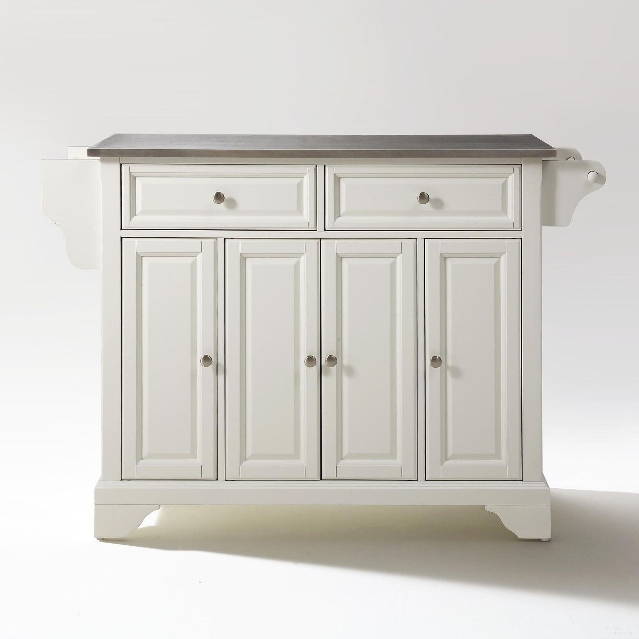 Lafayette Stainless Steel Top Full Size Kitchen Island/Cart In White