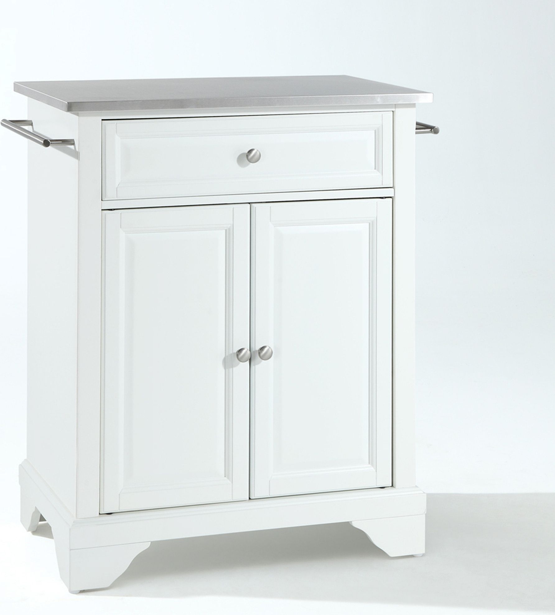 Lafayette Stainless Steel Top Portable Kitchen Island/Cart In White