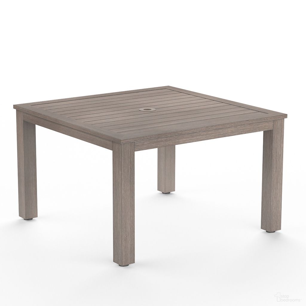 The appearance of Laguna 48" Square Table in Driftwood designed by Sunset West in the transitional interior design. This driftwood piece of furniture was selected by 1StopBedrooms from Laguna Collection to add a touch of cosiness and style into your home. Sku: SW3501-T48. Material: Aluminum.