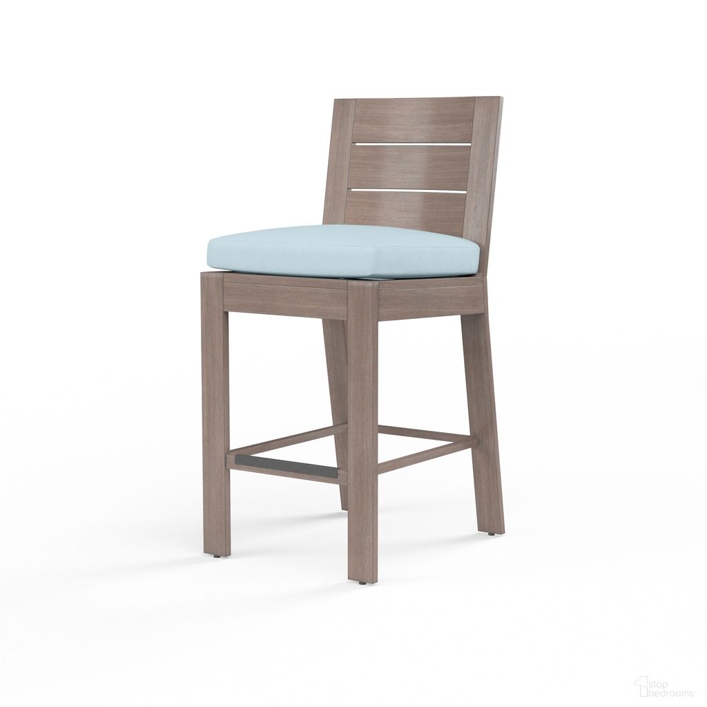 The appearance of Laguna Barstool in Canvas Skyline designed by Sunset West in the transitional interior design. This canvas skyline piece of furniture  was selected by 1StopBedrooms from Laguna Collection to add a touch of cosiness and style into your home. Sku: SW3501-7B-14091. Material: Aluminum.