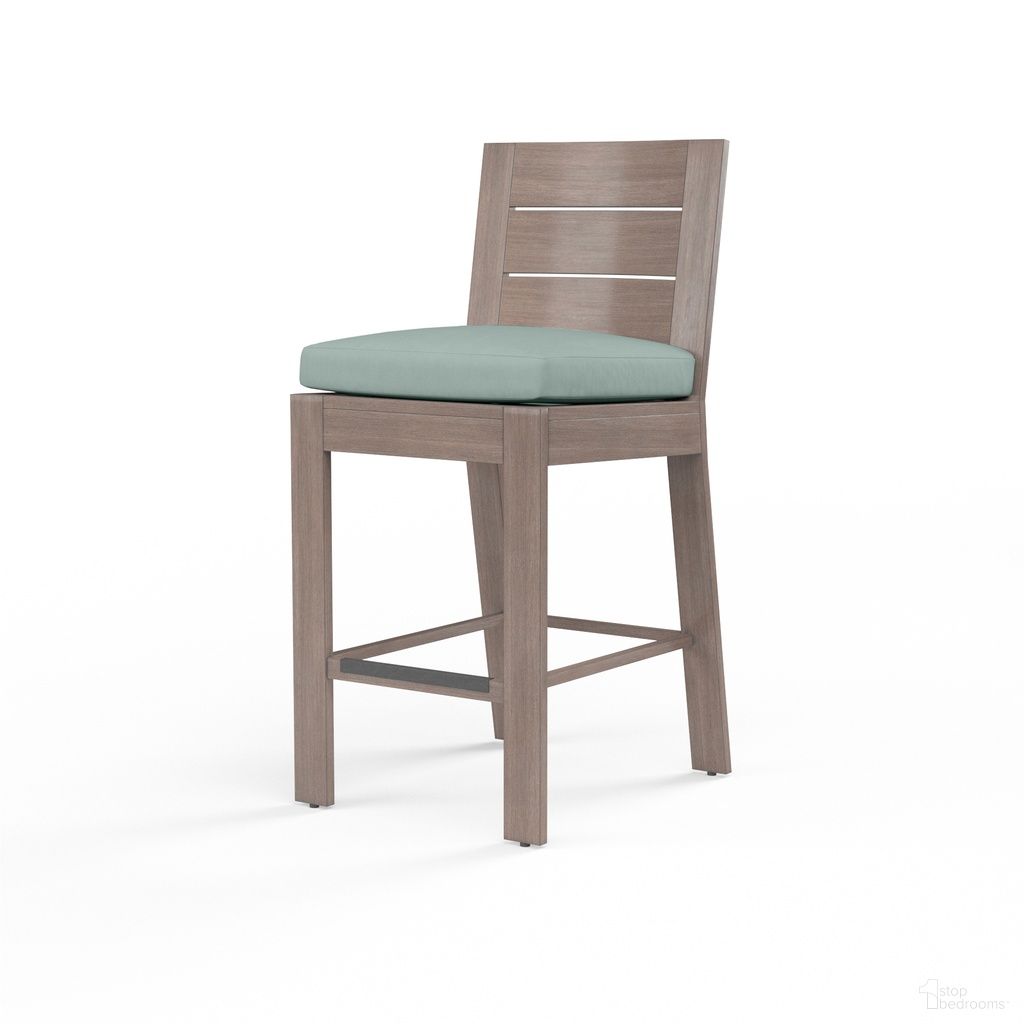 The appearance of Laguna Barstool in Cast Mist designed by Sunset West in the transitional interior design. This cast mist piece of furniture was selected by 1StopBedrooms from Laguna Collection to add a touch of cosiness and style into your home. Sku: SW3501-7B-40429. Material: Aluminum.