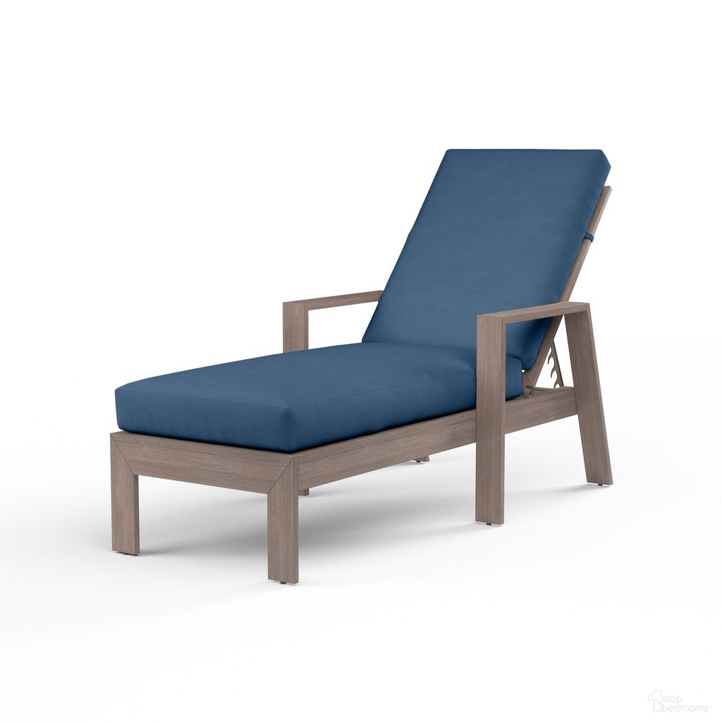 The appearance of Laguna Chaise Lounge in Spectrum Indigo designed by Sunset West in the transitional interior design. This spectrum indigo piece of furniture was selected by 1StopBedrooms from Laguna Collection to add a touch of cosiness and style into your home. Sku: SW3501-9-48080. Material: Aluminum.