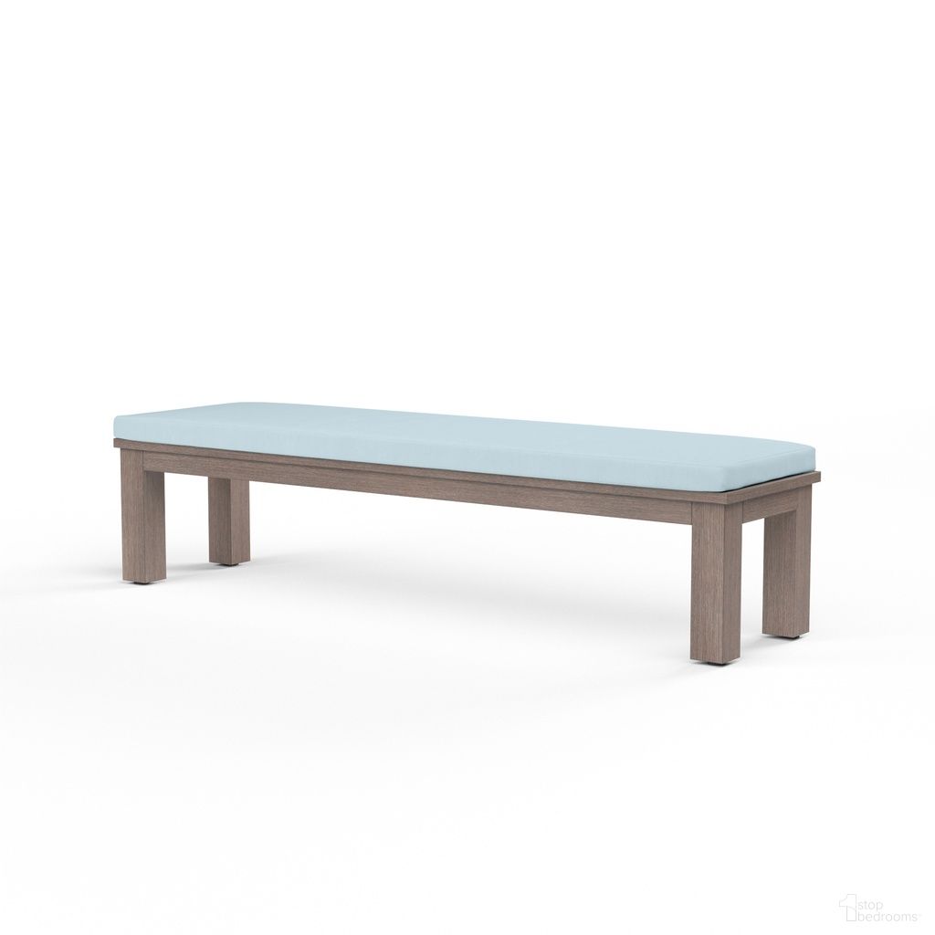 The appearance of Laguna Dining Bench in Canvas Skyline designed by Sunset West in the transitional interior design. This canvas skyline piece of furniture was selected by 1StopBedrooms from Laguna Collection to add a touch of cosiness and style into your home. Sku: SW3501-BNCH-14091. Material: Aluminum.