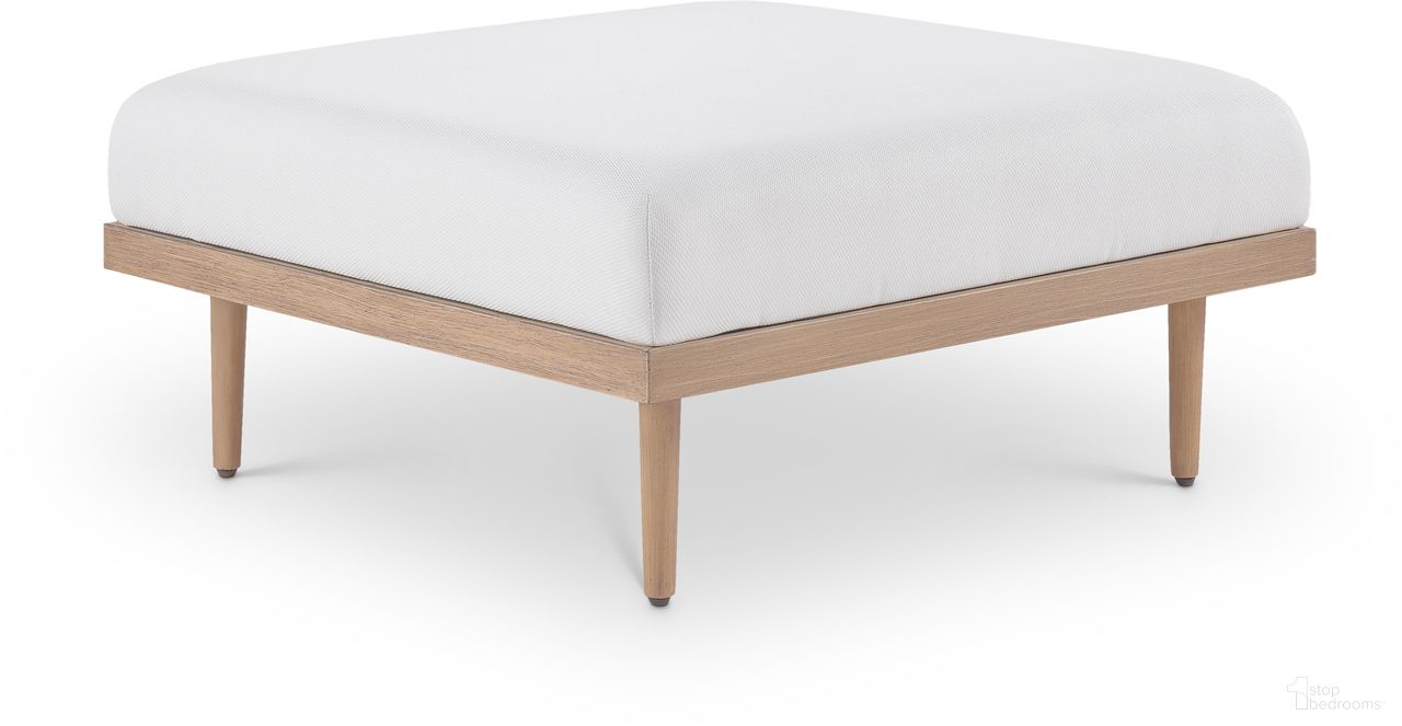 The appearance of Laguna Fabric Upholstered Outdoor Patio Ottoman In Cream and Natural designed by Meridian in the modern / contemporary interior design. This natural/cream piece of furniture  was selected by 1StopBedrooms from Laguna Collection to add a touch of cosiness and style into your home. Sku: 55036Cream-Ott. Material: Olefin.