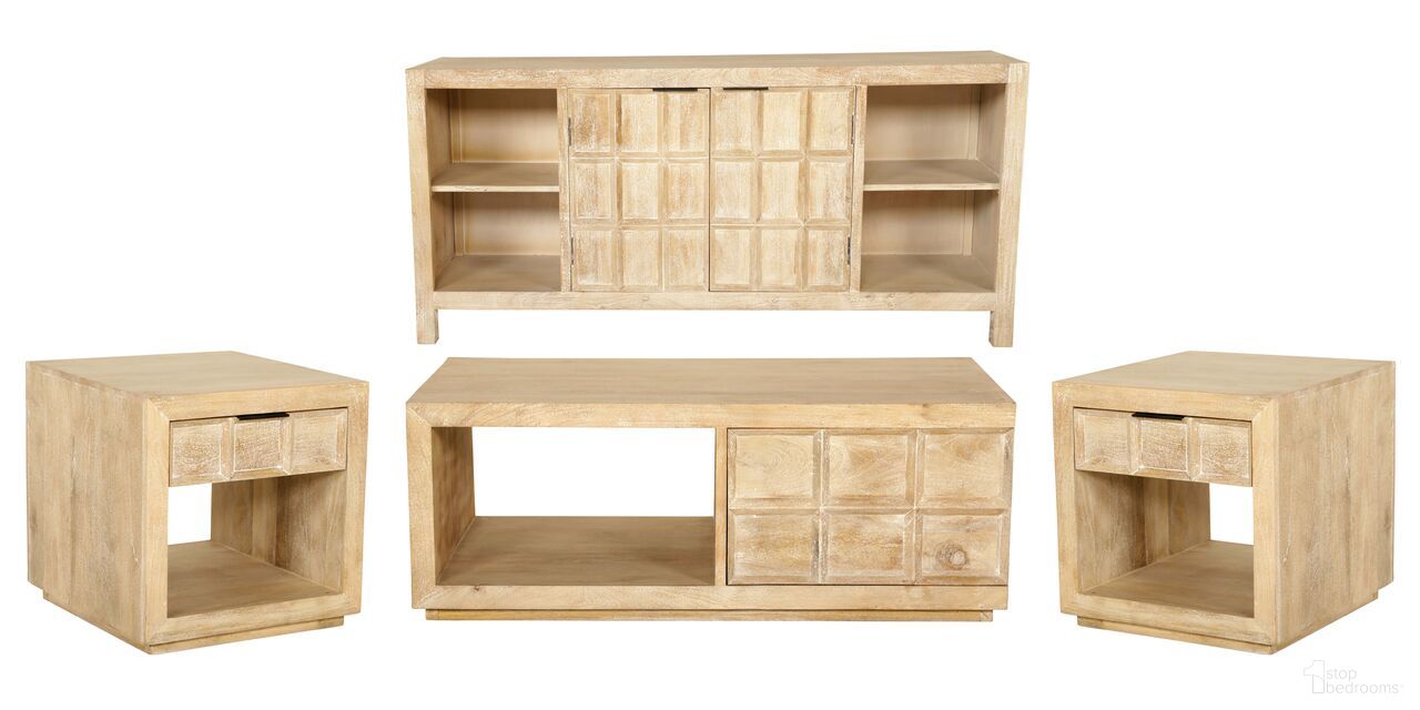 The appearance of Laguna Rectangular Storage Occasional Table Set  In Bleached Natural designed by Parker House in the country / farmhouse interior design. This bleached natural piece of furniture  was selected by 1StopBedrooms from Laguna Collection to add a touch of cosiness and style into your home. Sku: LAG-01;LAG-02. Material: Mango.