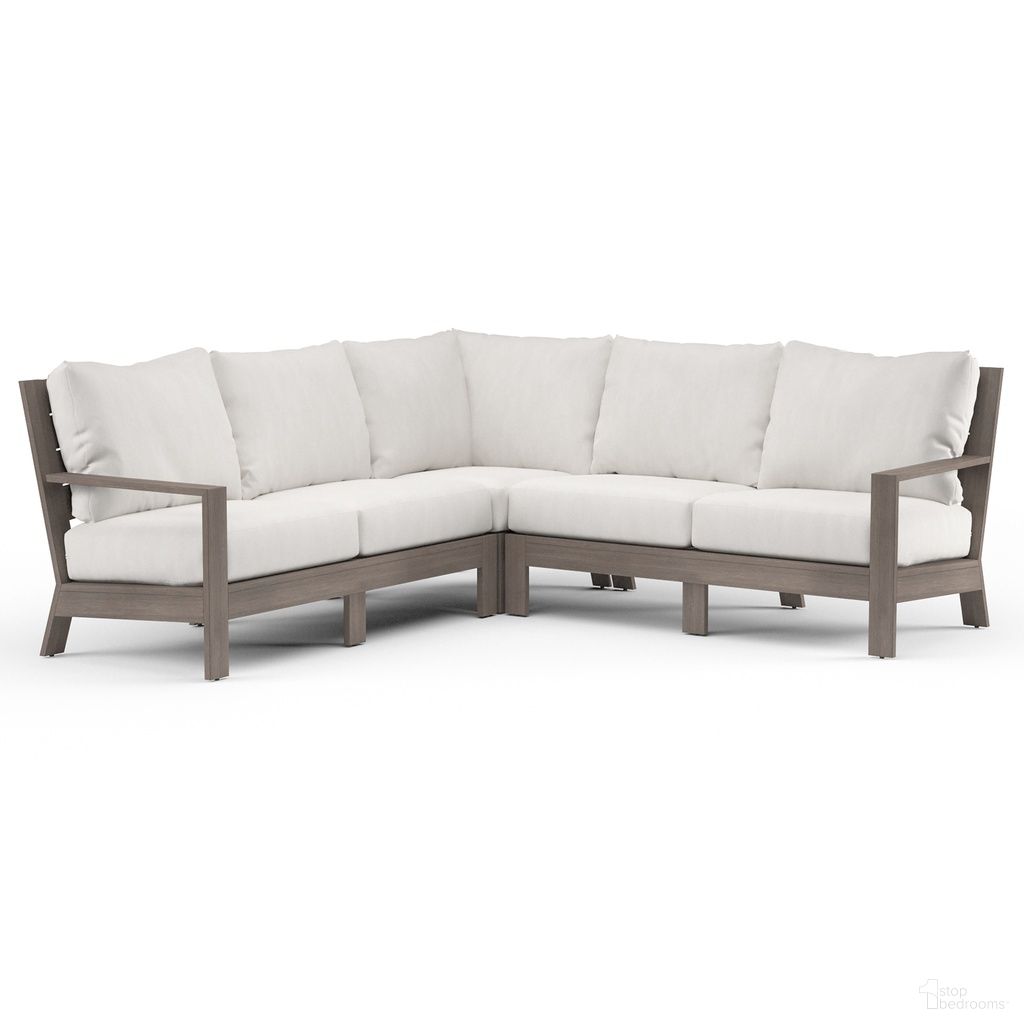 The appearance of Laguna Sectional in Canvas Flax designed by Sunset West in the transitional interior design. This canvas flax piece of furniture was selected by 1StopBedrooms from Laguna Collection to add a touch of cosiness and style into your home. Sku: SW3501-SEC-FLX-STKIT. Material: Aluminum.