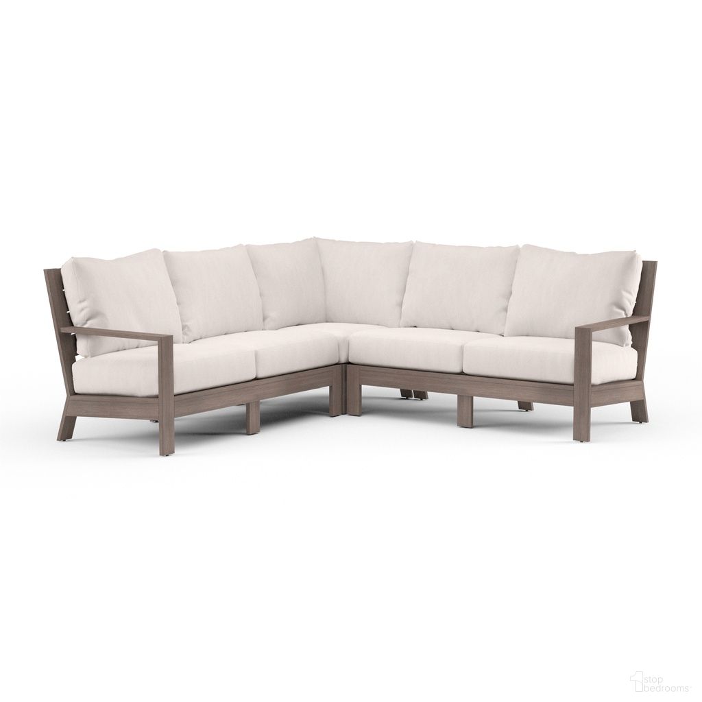 The appearance of Laguna Sectional in Canvas Natural designed by Sunset West in the transitional interior design. This canvas natural piece of furniture was selected by 1StopBedrooms from Laguna Collection to add a touch of cosiness and style into your home. Sku: SW3501-SEC-5404. Material: Aluminum.