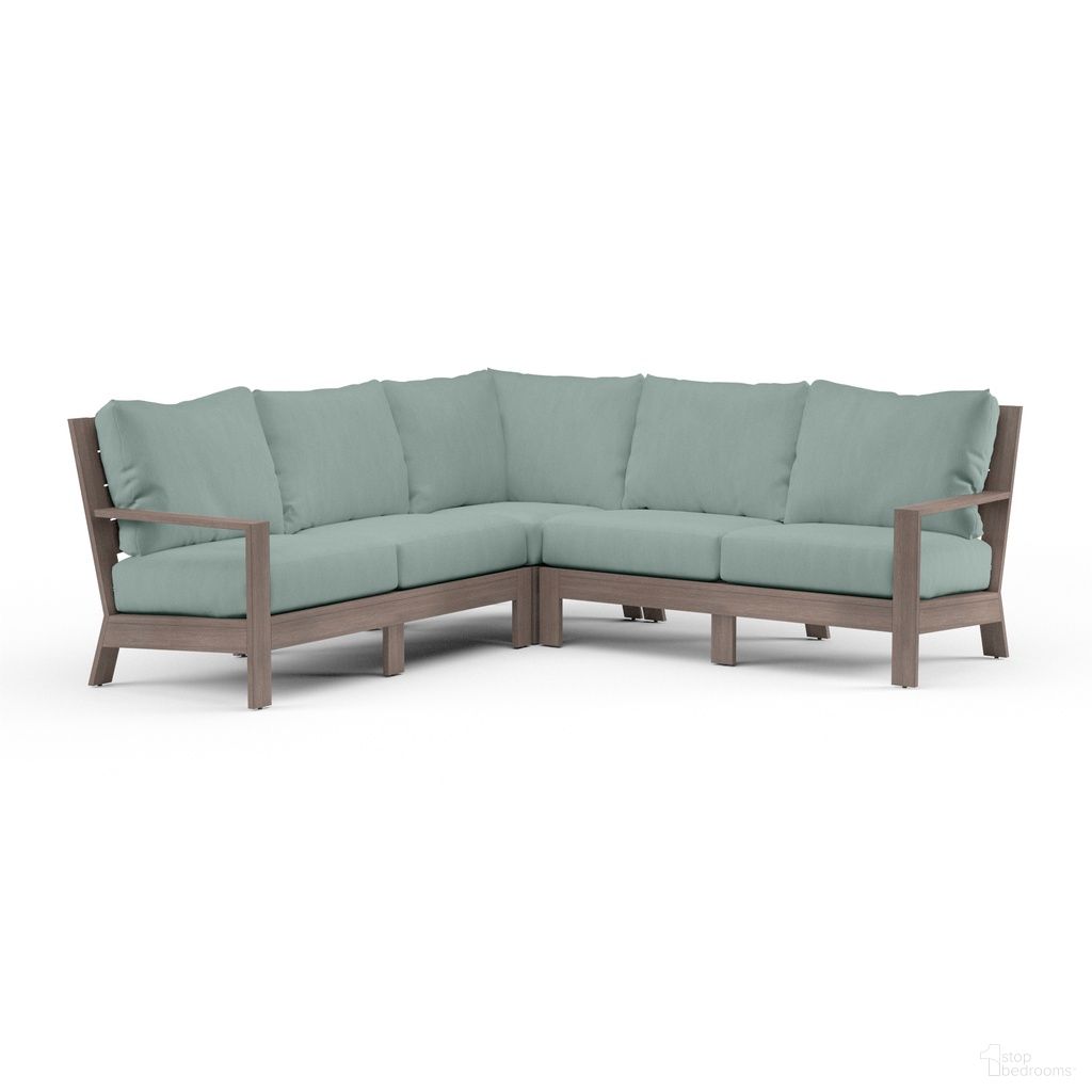 The appearance of Laguna Sectional in Cast Mist designed by Sunset West in the transitional interior design. This cast mist piece of furniture was selected by 1StopBedrooms from Laguna Collection to add a touch of cosiness and style into your home. Sku: SW3501-SEC-40429. Material: Aluminum.
