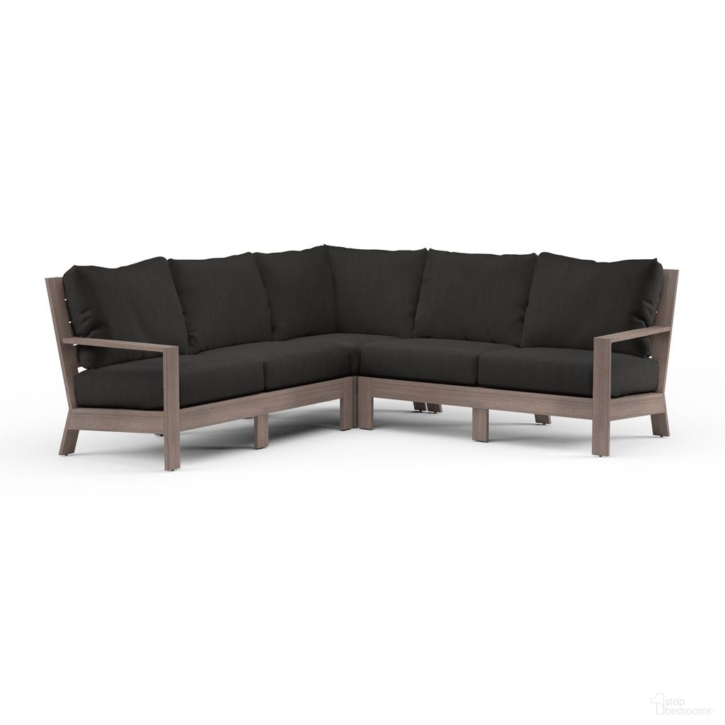 The appearance of Laguna Sectional in Spectrum Carbon designed by Sunset West in the transitional interior design. This spectrum carbon piece of furniture was selected by 1StopBedrooms from Laguna Collection to add a touch of cosiness and style into your home. Sku: SW3501-SEC-48085. Material: Aluminum.