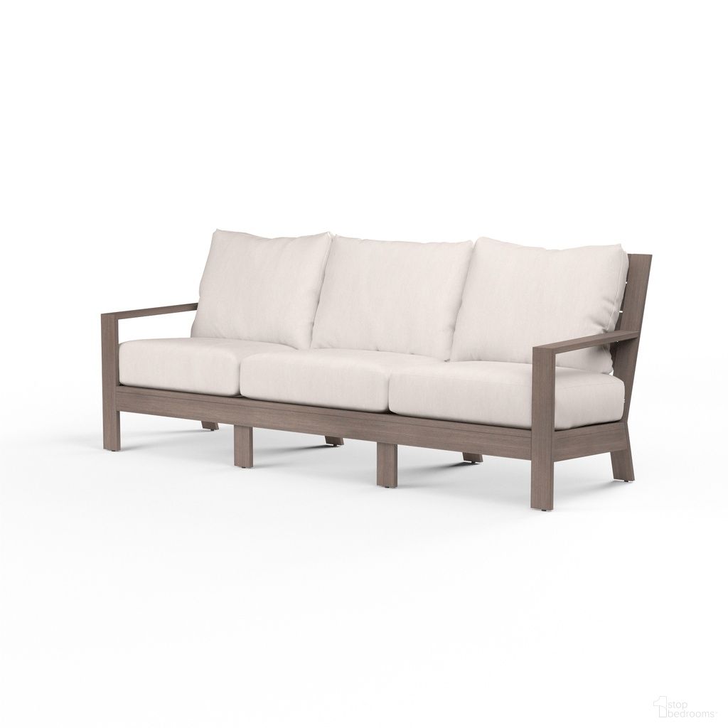 The appearance of Laguna Sofa in Canvas Natural designed by Sunset West in the transitional interior design. This canvas natural piece of furniture was selected by 1StopBedrooms from Laguna Collection to add a touch of cosiness and style into your home. Sku: SW3501-23-5404. Material: Aluminum.