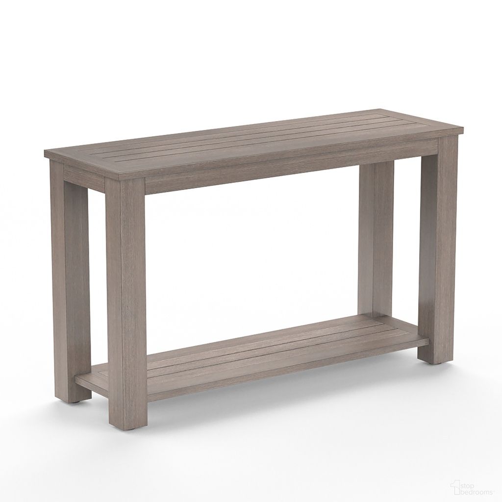 The appearance of Laguna Sofa Table in Driftwood designed by Sunset West in the transitional interior design. This driftwood piece of furniture was selected by 1StopBedrooms from Laguna Collection to add a touch of cosiness and style into your home. Sku: SW3501-ST. Material: Aluminum.