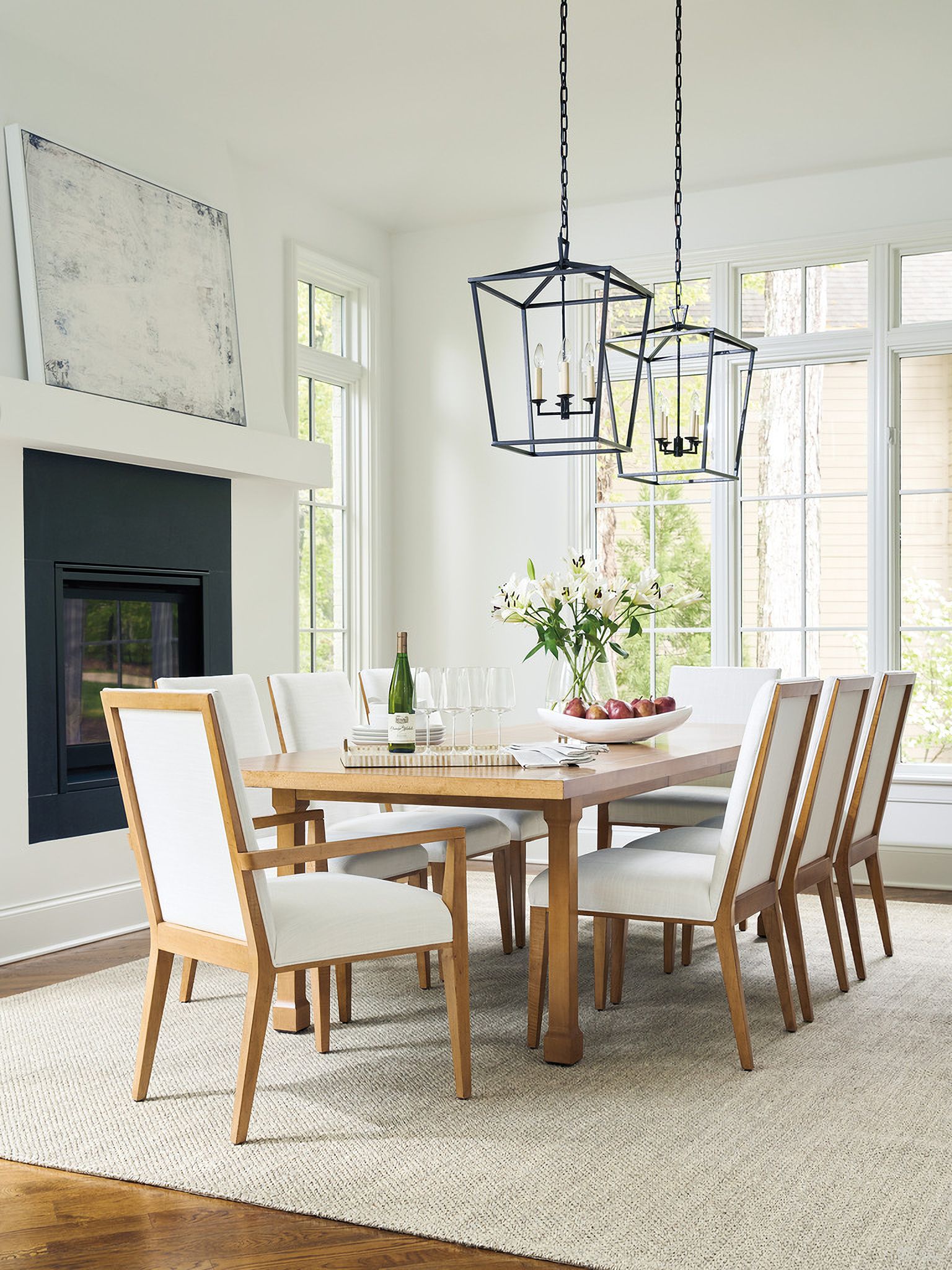 The appearance of Laguna Sycamore Rectangular Dining Room Set In Table Rock designed by Barclay Butera in the transitional interior design. This table rock piece of furniture was selected by 1StopBedrooms from Laguna Collection to add a touch of cosiness and style into your home. Sku: 934-877;934-882-01. Material: Wood. Table Top Shape: Rectangular. Size: 44" x 84".