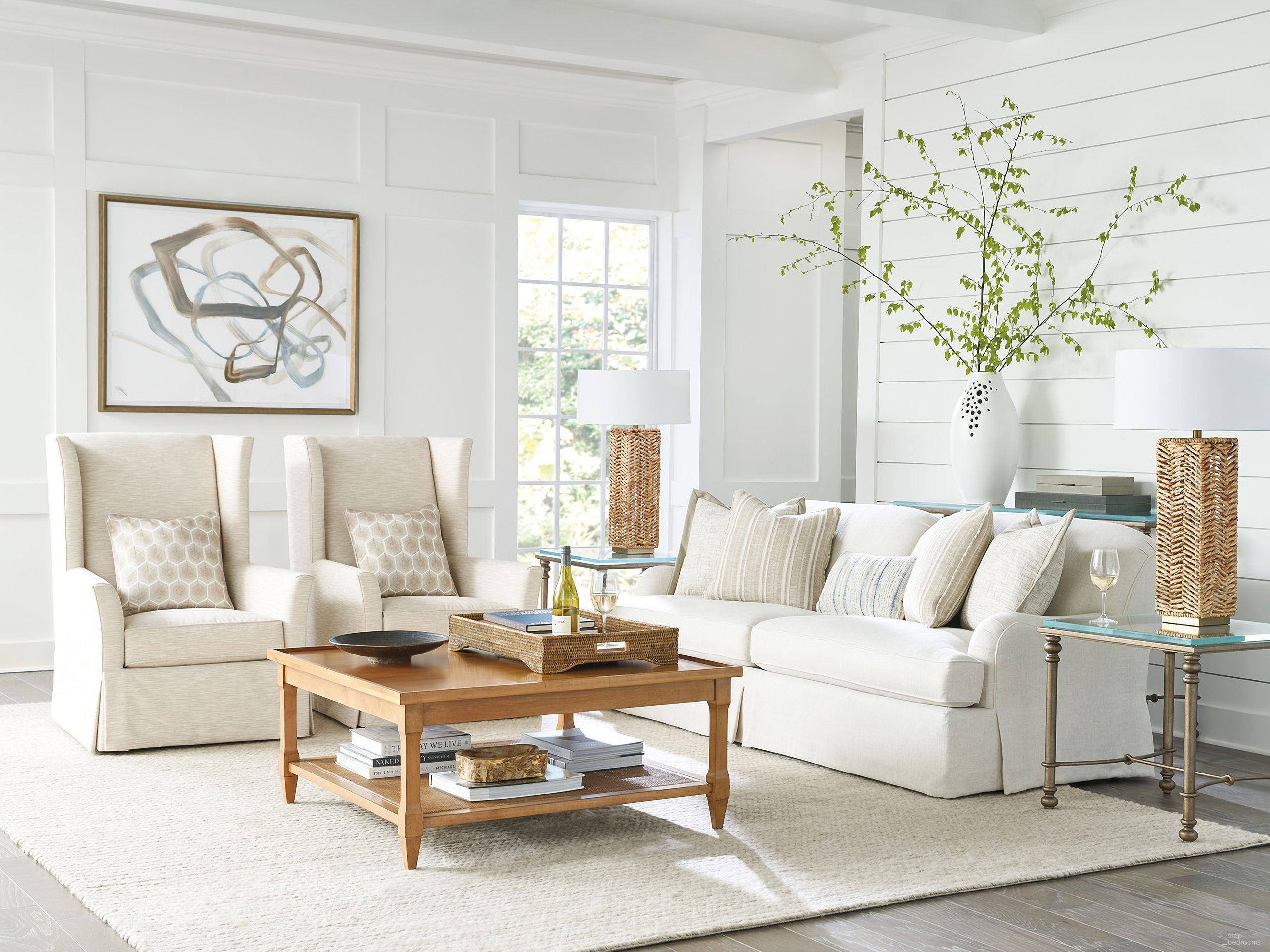 The appearance of Laguna Temple Occasional Table Set In Table Rock designed by Barclay Butera in the transitional interior design. This table rock piece of furniture  was selected by 1StopBedrooms from Laguna Collection to add a touch of cosiness and style into your home. Sku: 934-945;934-953C. Material: Metal.