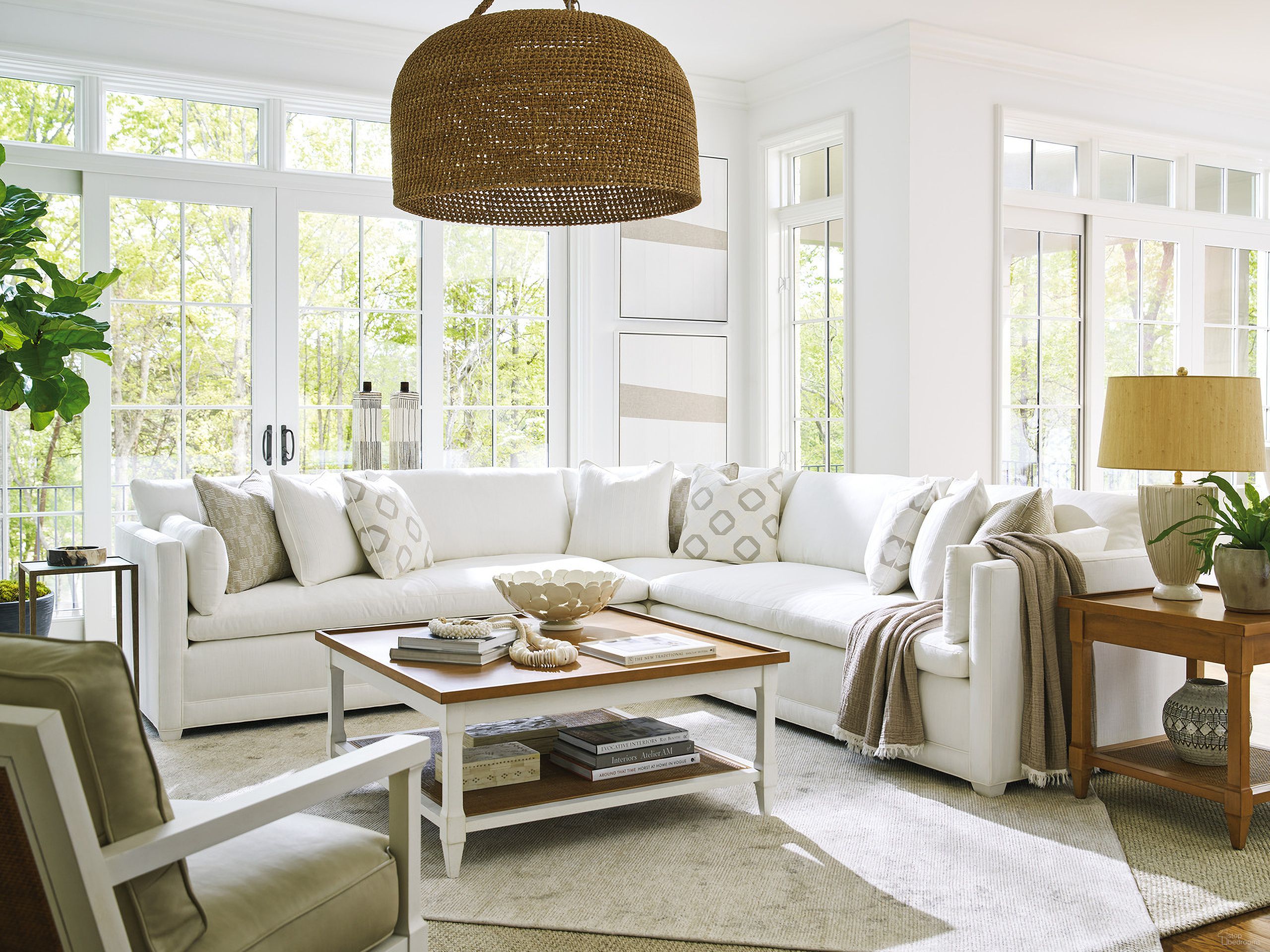 The appearance of Laguna Temple Square Occasional Table Set In Tides designed by Barclay Butera in the transitional interior design. This tides piece of furniture was selected by 1StopBedrooms from Laguna Collection to add a touch of cosiness and style into your home. Sku: 935-945;935-955. Material: Wood.