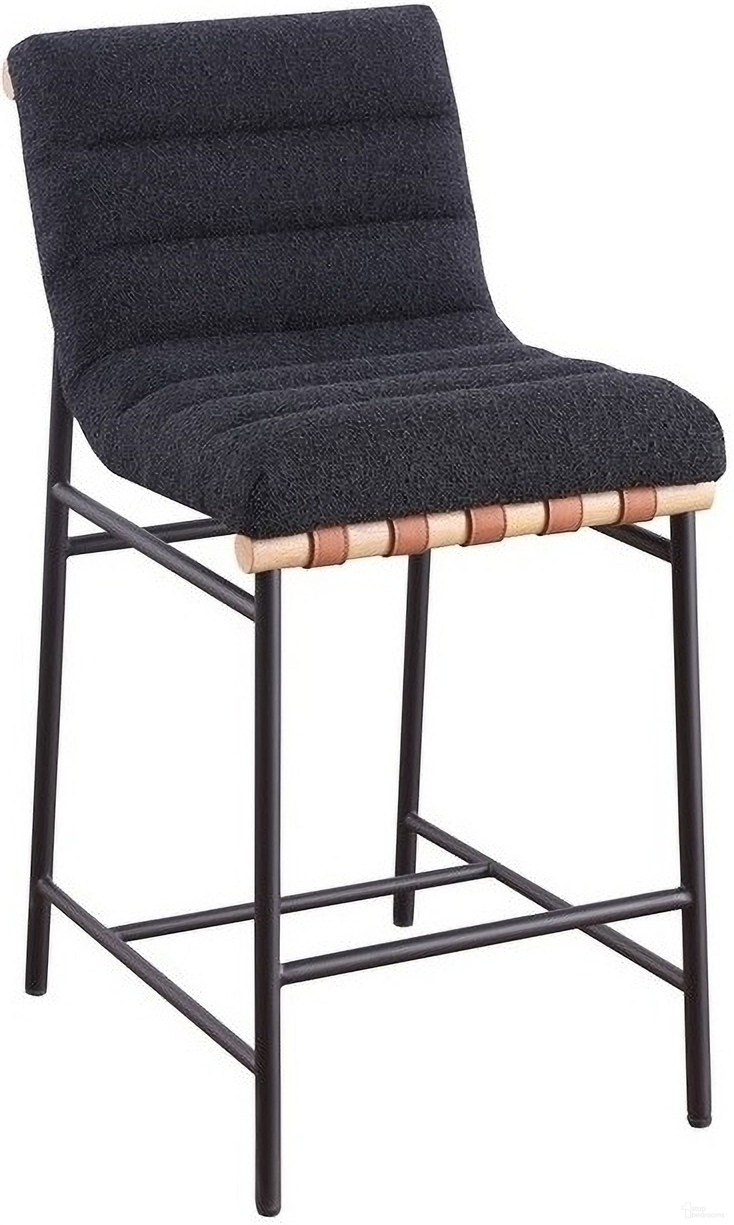The appearance of Lahni Counter Height Chair In Black Boucle Fabric designed by Lilola Home in the modern / contemporary interior design. This black piece of furniture  was selected by 1StopBedrooms from Lahni Collection to add a touch of cosiness and style into your home. Sku: 30530BK. Material: Wood.