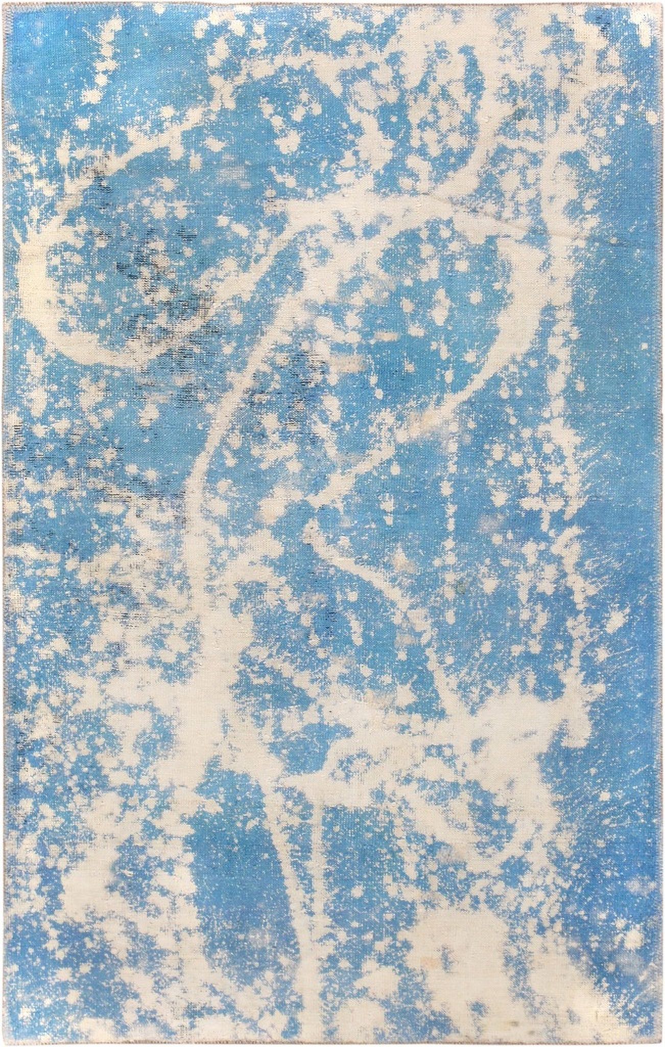 Lahore Collection Hand-Knotted Wool Area Rug- 3' 3" x 5' 2" In Blue