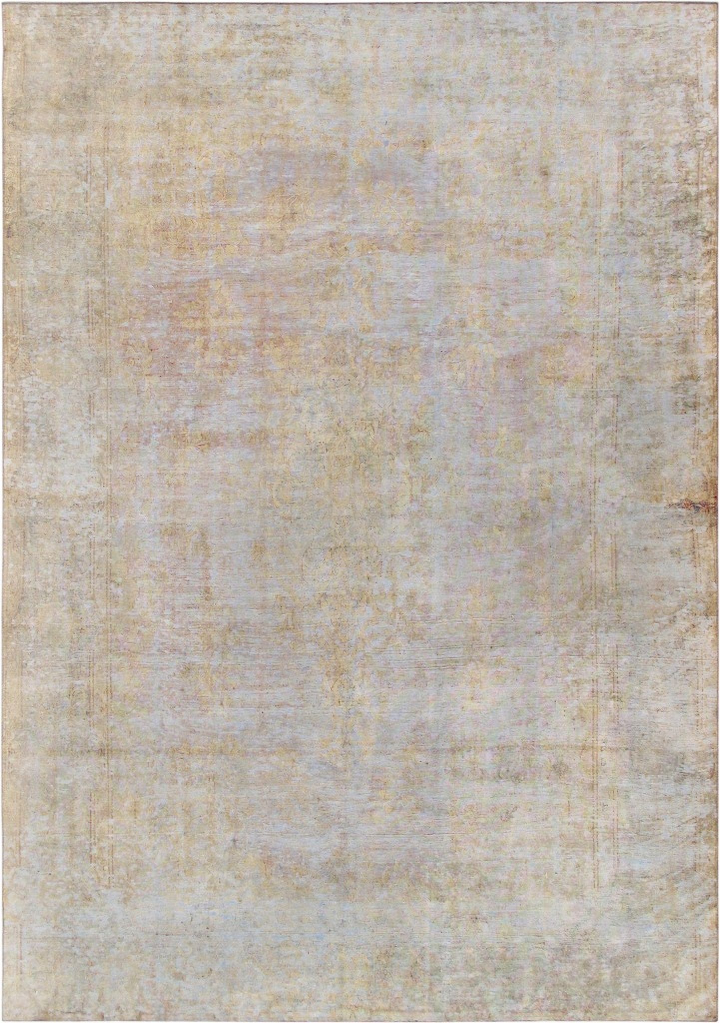Lahore Collection Hand-Knotted Wool Area Rug- 9' 4" x 13' 6" In Light Blue and Gold