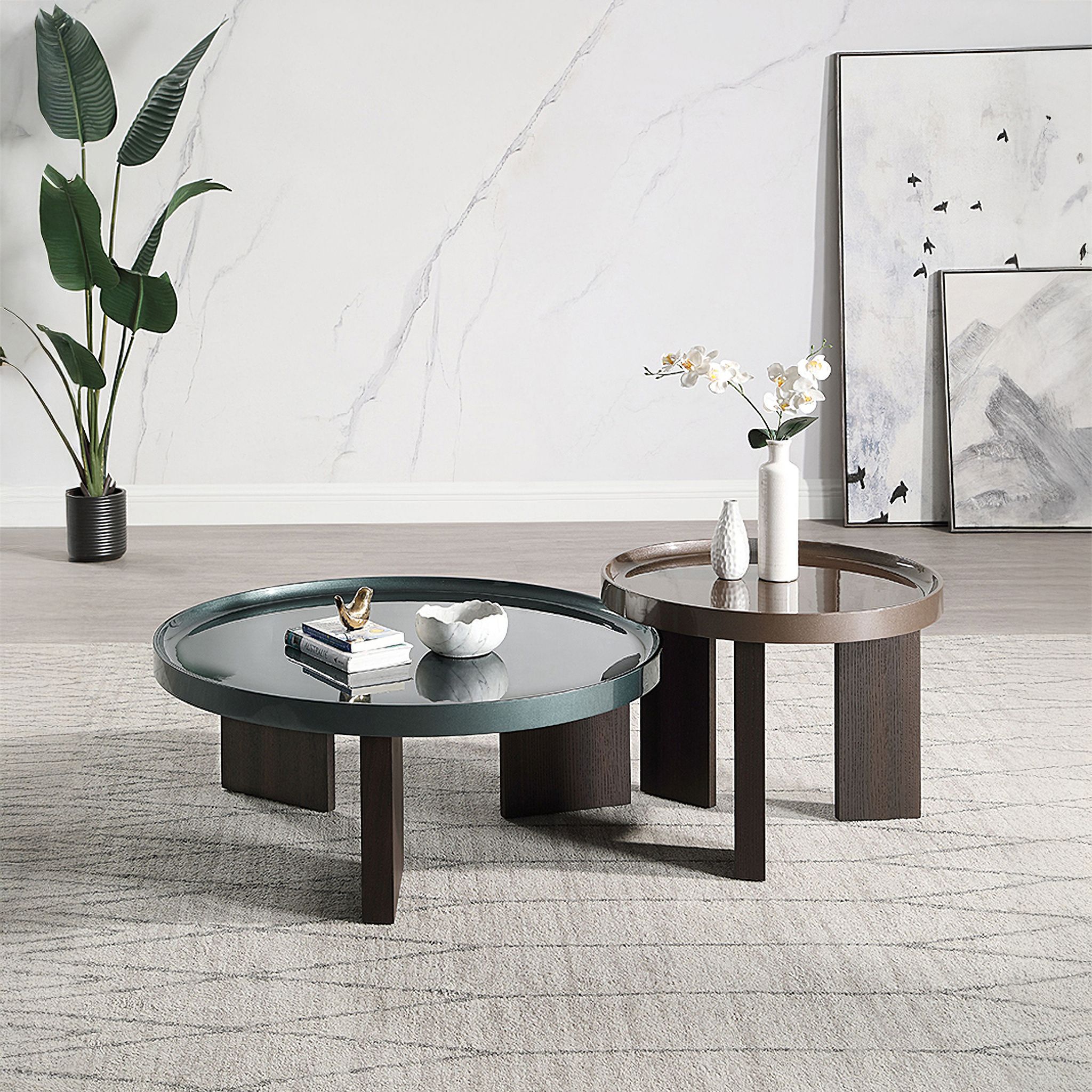 The appearance of Lakita Occasional Table Set In Blackish Green and Dark Blond designed by ACME in the modern / contemporary interior design. This blackish green/ dark blond piece of furniture  was selected by 1StopBedrooms from Lakita Collection to add a touch of cosiness and style into your home. Sku: LV04405;LV04406. Material: Oak Veneer.