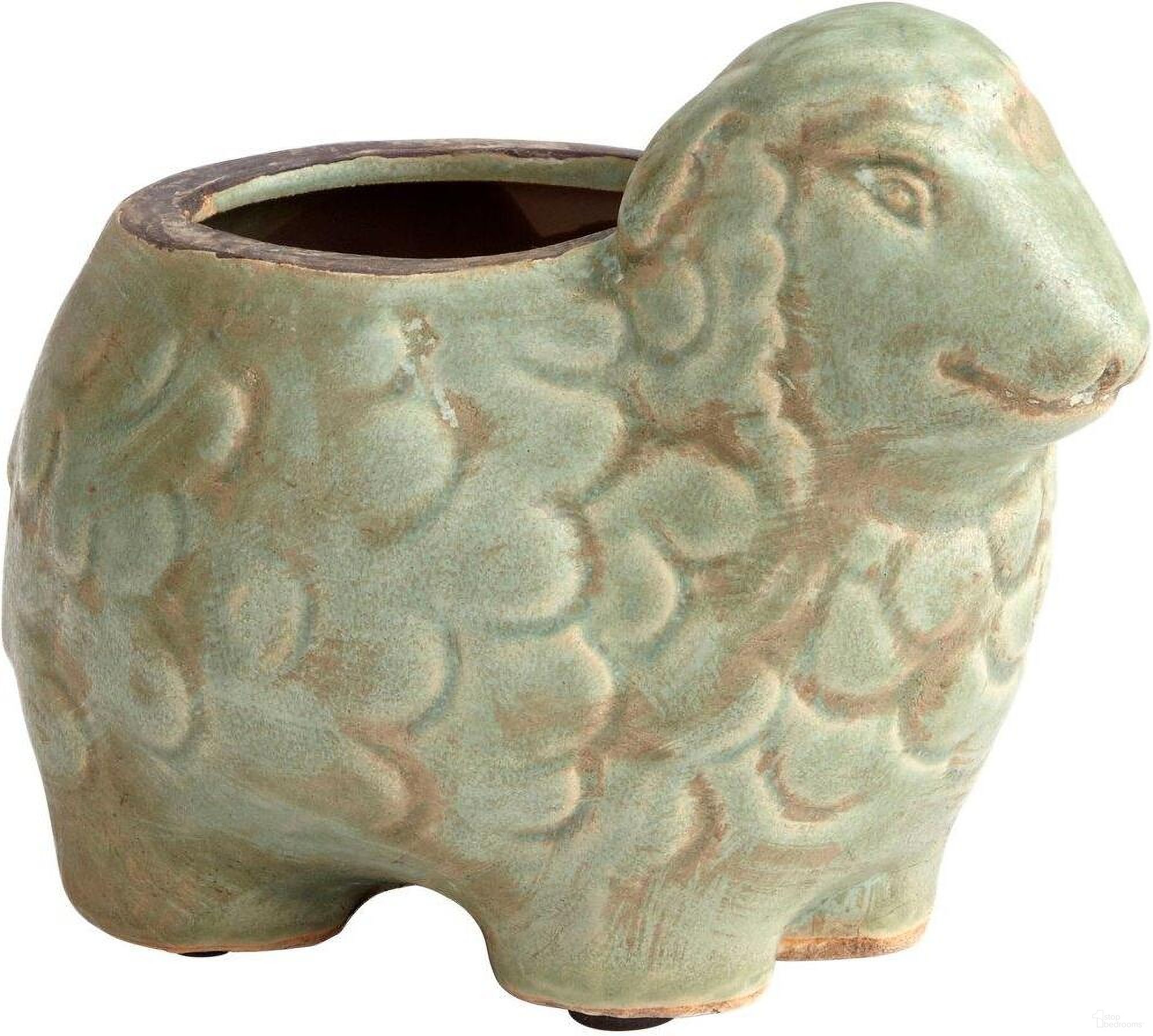 Lala Green Glaze Lamb Planter