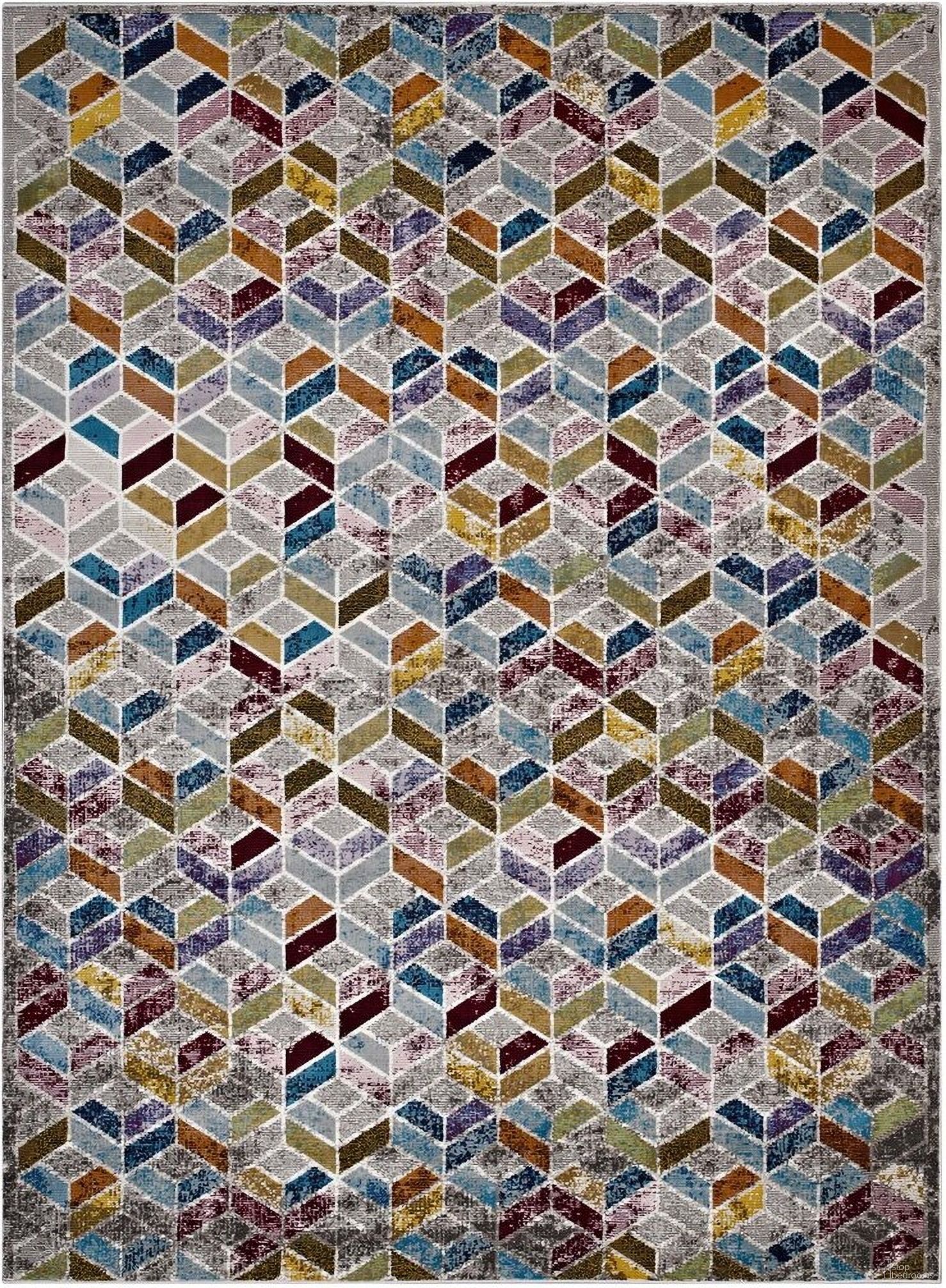 Laleh Geometric Mosaic 4X6 Area Rug In Gray