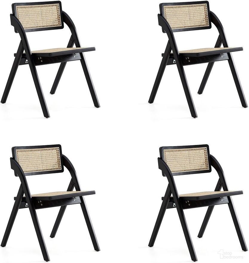 The appearance of Lambinet Folding Dining Chair In Black And Natural Cane Set of 4 designed by Manhattan Comfort in the industrial interior design. This black and natural piece of furniture was selected by 1StopBedrooms from Lambinet Collection to add a touch of cosiness and style into your home. Sku: DCCA07-BK;DCCA07-BK. Material: Wood. Chair Type: Side Chair.