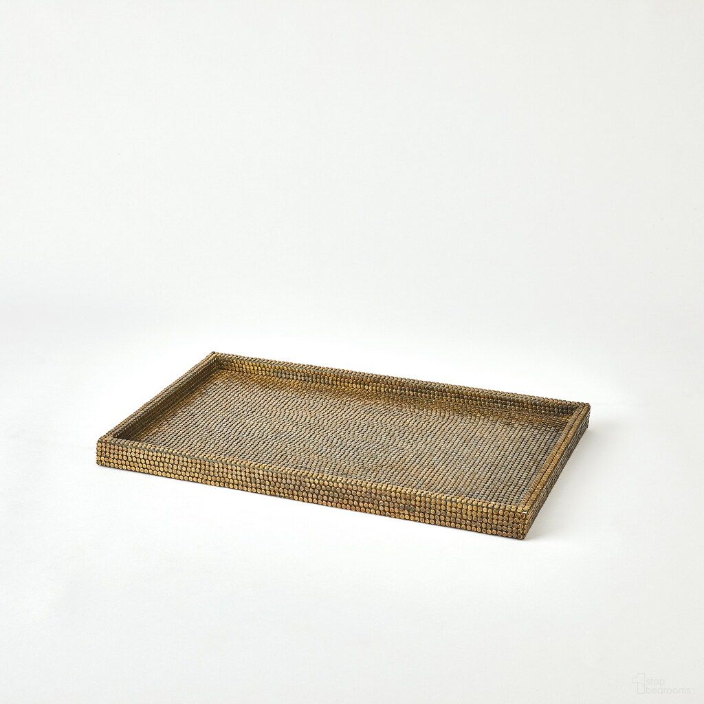 The appearance of Lames Small Tray In Aged Brass designed by Global Views in the modern / contemporary interior design. This aged brass piece of furniture  was selected by 1StopBedrooms from Lames Collection to add a touch of cosiness and style into your home. Sku: 791707. Material: Brass.
