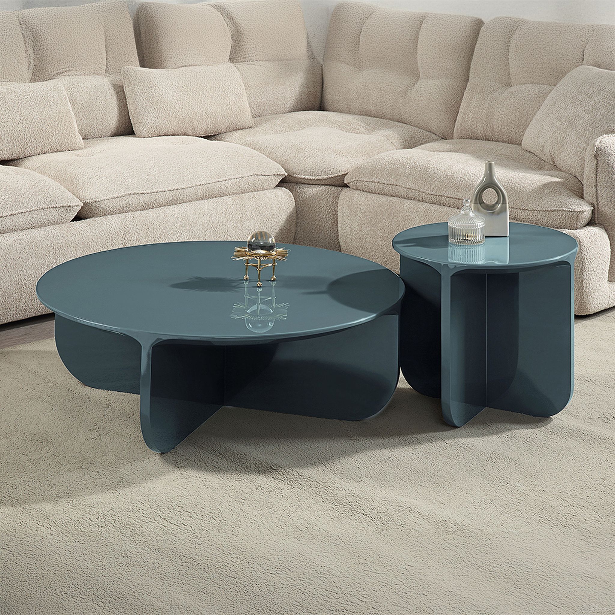 The appearance of Lamond Occasional Table Set In Teal High Gloss designed by ACME in the modern / contemporary interior design. This teal high gloss piece of furniture  was selected by 1StopBedrooms from Lamond Collection to add a touch of cosiness and style into your home. Sku: LV03925;LV03926. Material: Wood.