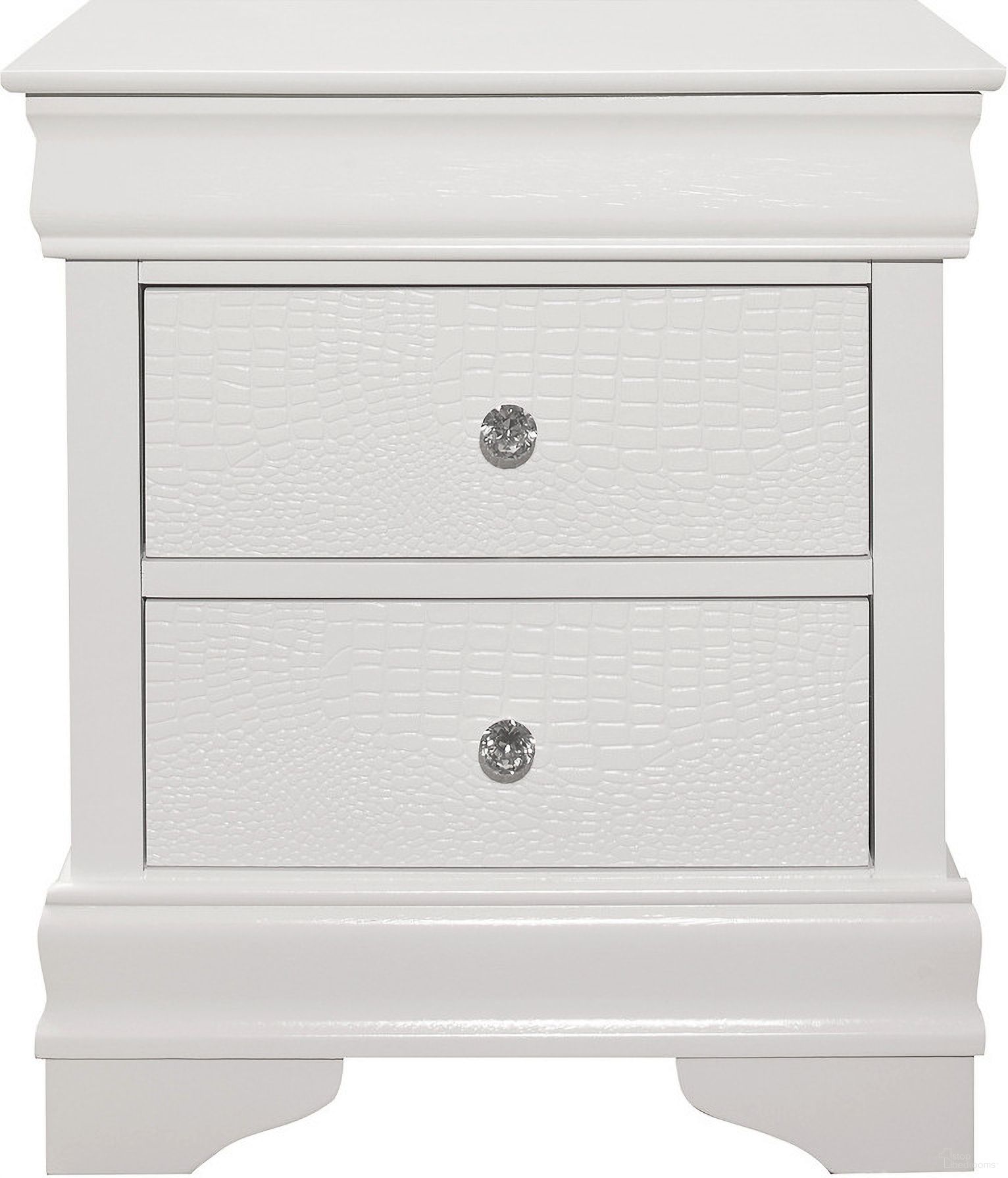 The appearance of Lana White Nightstand designed by Homelegance in the transitional interior design. This white piece of furniture  was selected by 1StopBedrooms from Lana Collection to add a touch of cosiness and style into your home. Sku: 1556W-4. Material: Wood.