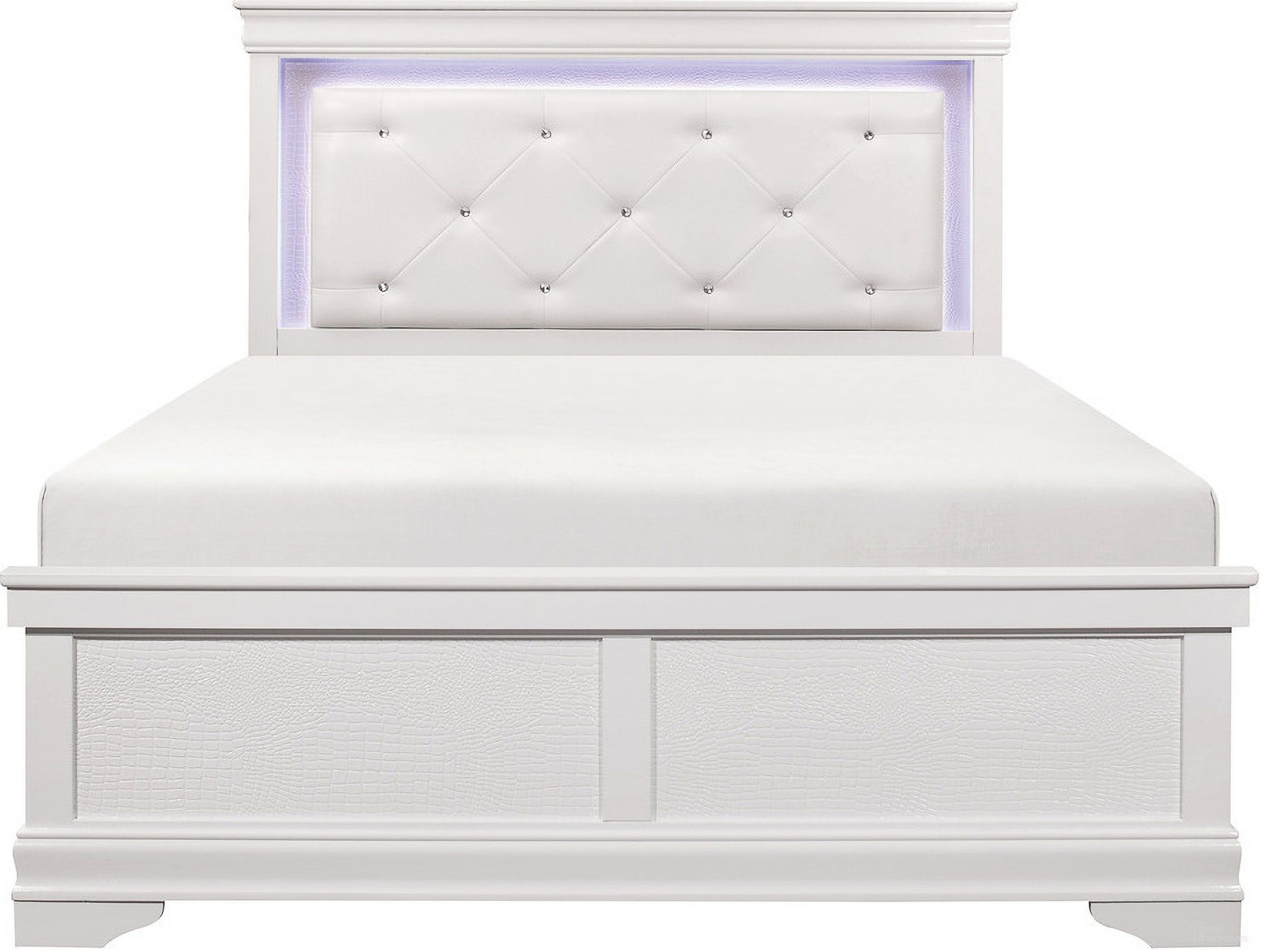 The appearance of Lana White Queen Panel Bed designed by Homelegance in the transitional interior design. This white piece of furniture was selected by 1StopBedrooms from Lana Collection to add a touch of cosiness and style into your home. Sku: 1556W-1;1556W-3. Bed Type: Panel Bed. Material: Faux Leather. Bed Size: Queen.