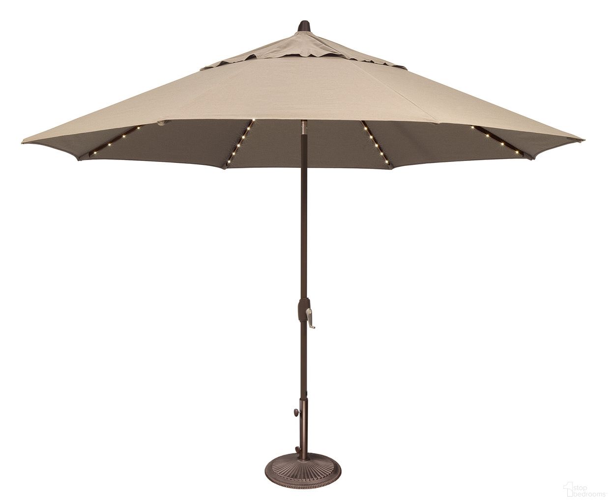 Lanai Pro 11' Octagon Auto Tilt with Starlight Umbrella In Antique Beige