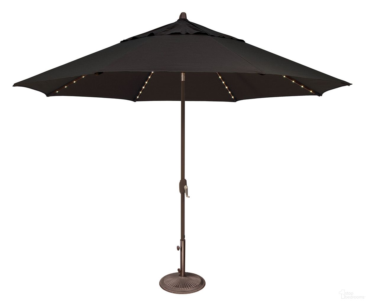 Lanai Pro 11' Octagon Auto Tilt with Starlight Umbrella In Black