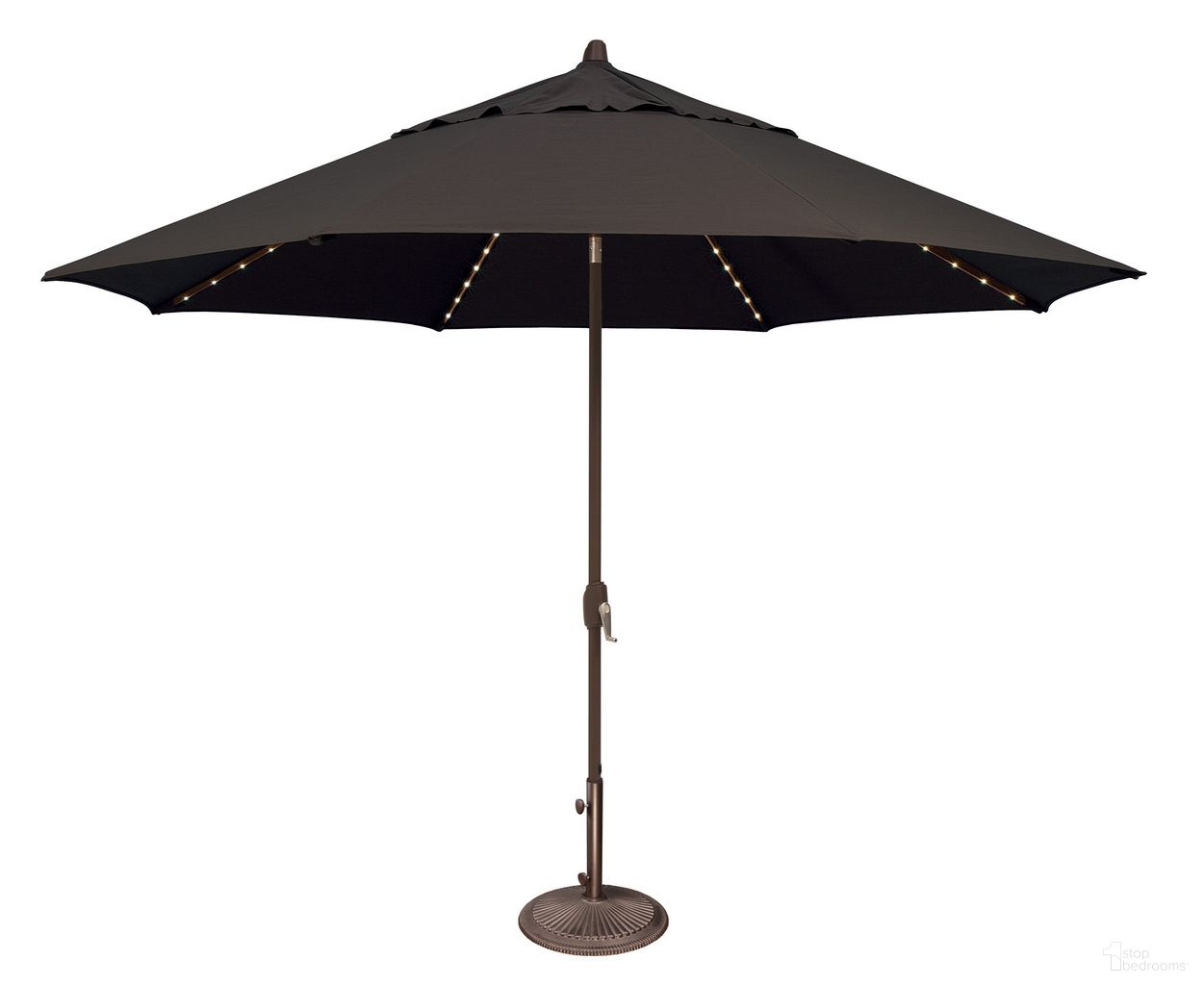 Lanai Pro 11' Octagon Auto Tilt with Starlight Umbrella In Black