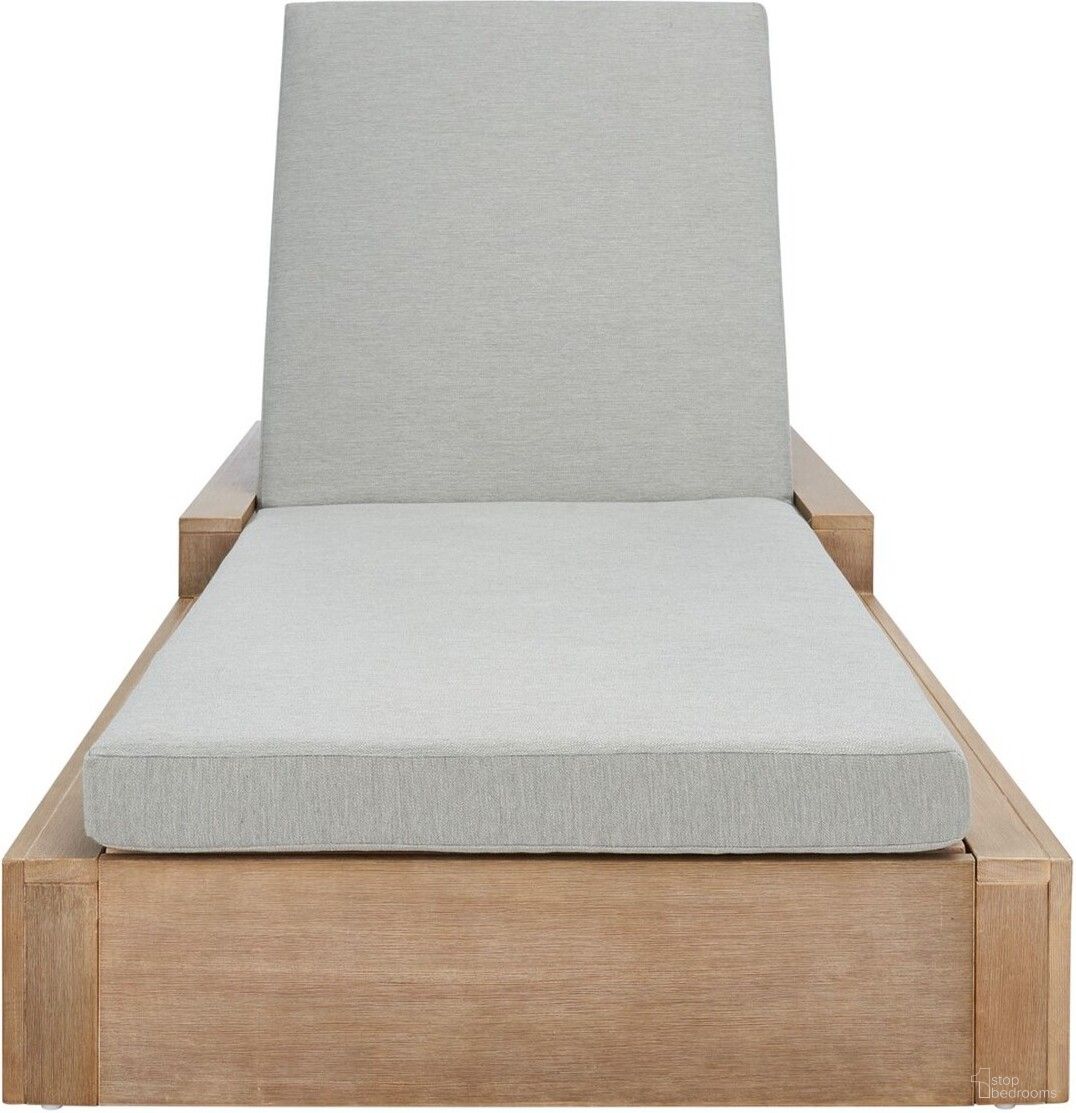 The appearance of Lanai Wood Chaise Lounge Chair In Beige and Dark Brown designed by Safavieh Couture in the modern / contemporary interior design. This beige and dark brown piece of furniture  was selected by 1StopBedrooms from Lanai Collection to add a touch of cosiness and style into your home. Sku: CPT1039A. Material: Wood.