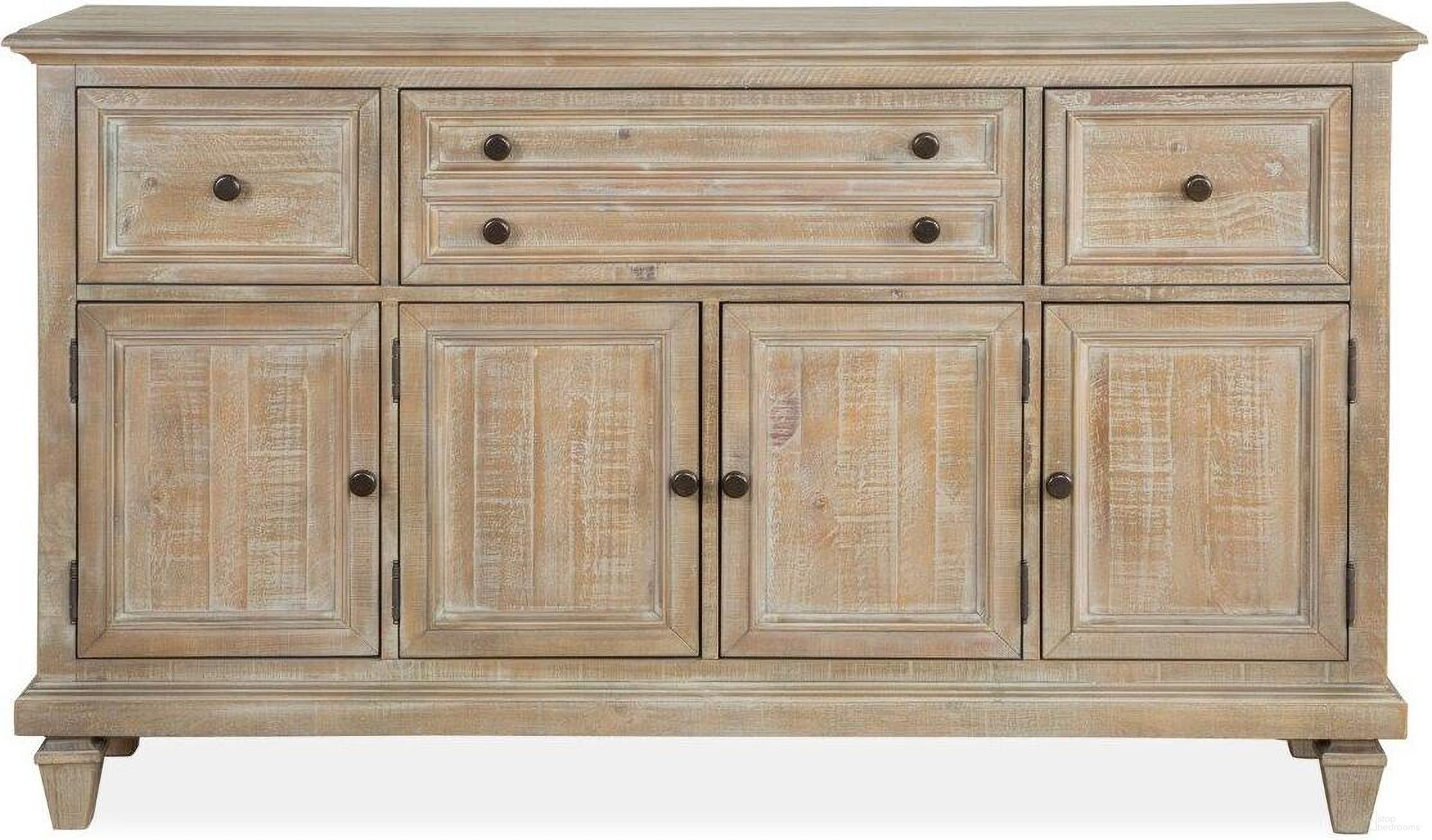 The appearance of Lancaster Dovetail Grey Wood Buffet KD designed by Magnussen in the coastal interior design. This grey piece of furniture  was selected by 1StopBedrooms from Lancaster Collection to add a touch of cosiness and style into your home. Sku: D4352-14. Material: Pine Veneer.