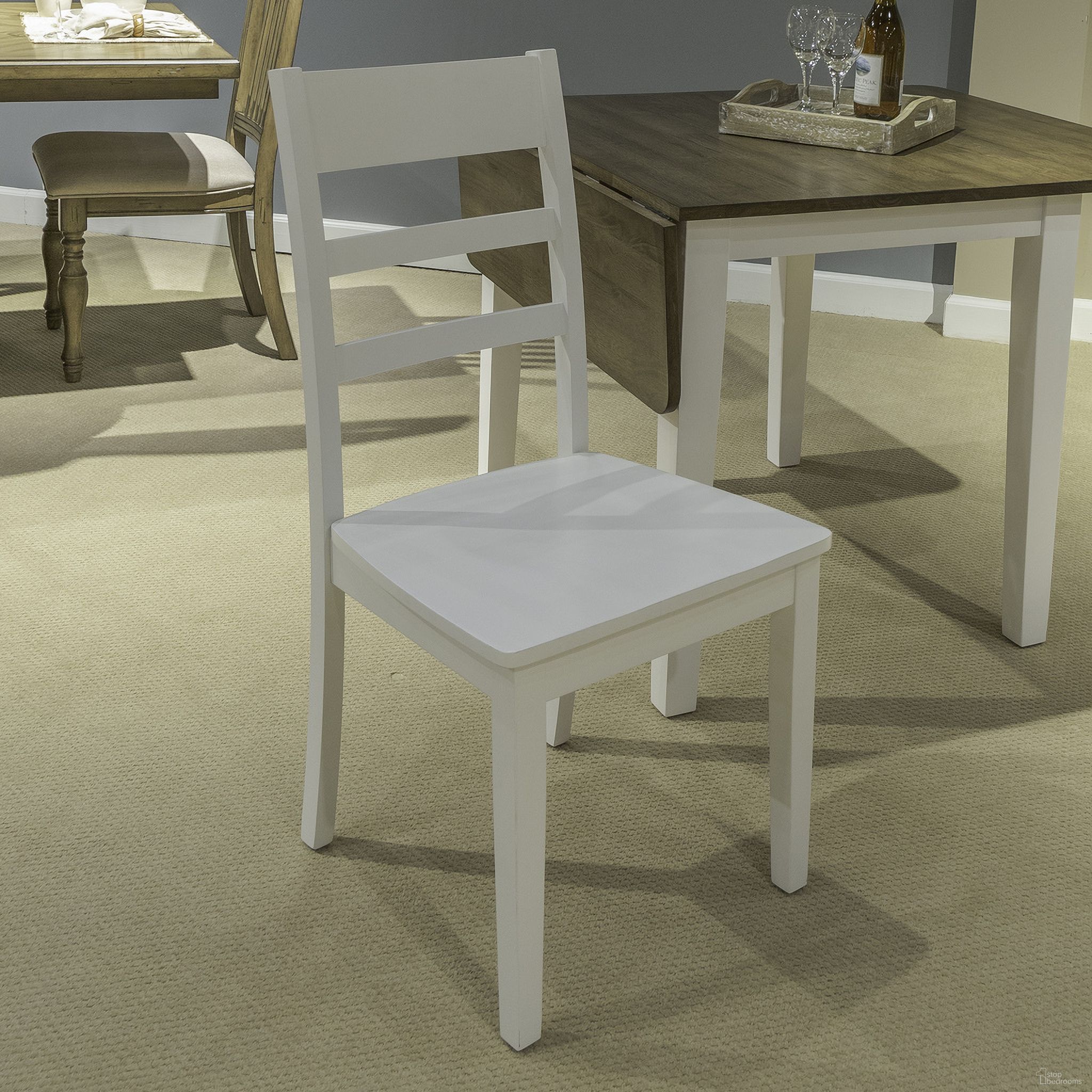 The appearance of Landale Ladderback Side Chair Set of 2 In Chestnut and White designed by Liberty in the transitional interior design. This chestnut/white piece of furniture was selected by 1StopBedrooms from Landale Collection to add a touch of cosiness and style into your home. Sku: 617-C2000S. Material: Solid Rubberwood. Chair Type: Side Chair.