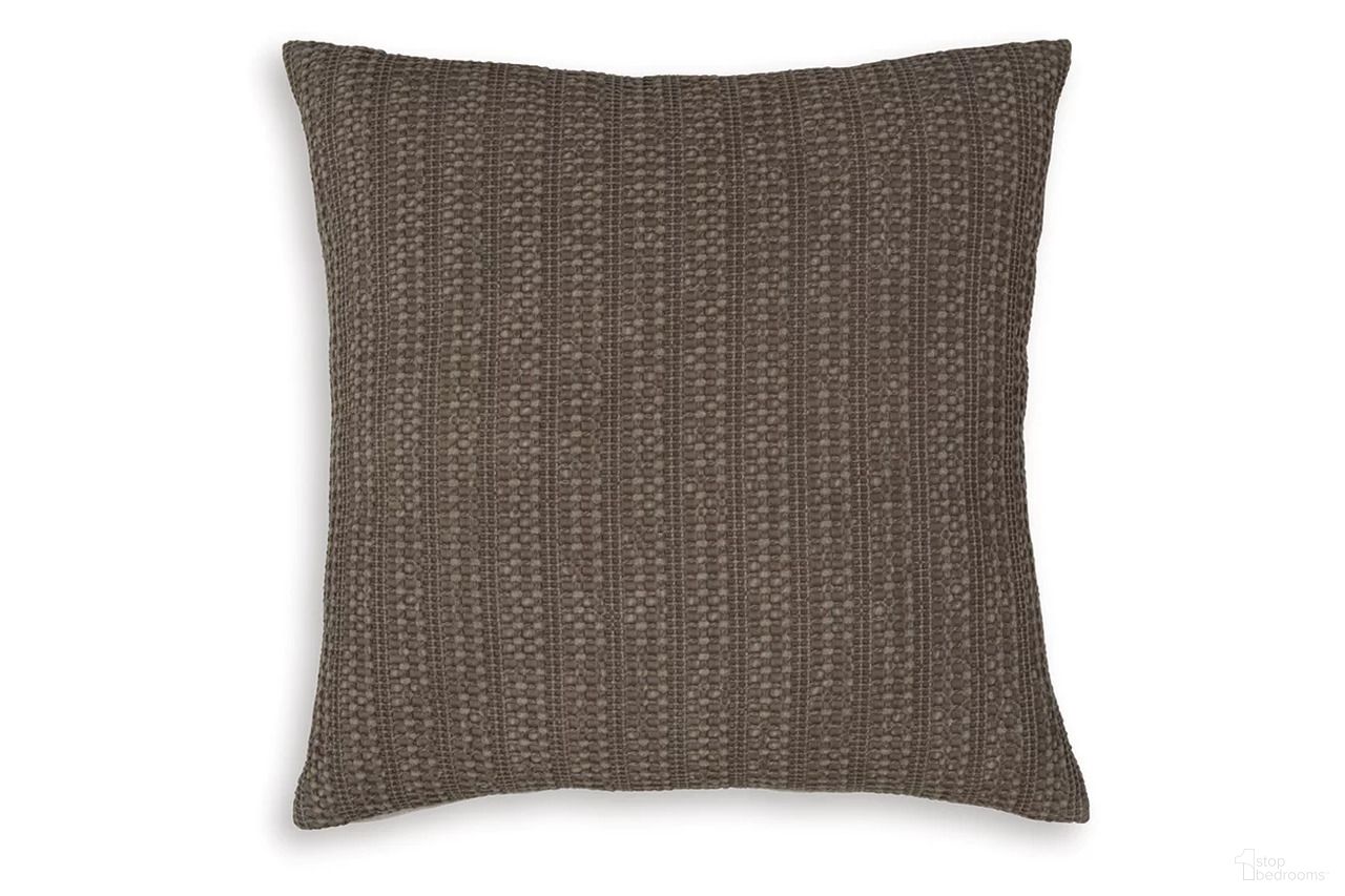 The appearance of Landcher Pillow Set of 4 In Brown designed by Signature Design by Ashley in the transitional interior design. This brown piece of furniture  was selected by 1StopBedrooms from Landcher Collection to add a touch of cosiness and style into your home. Sku: A1001104. Material: Fabric.