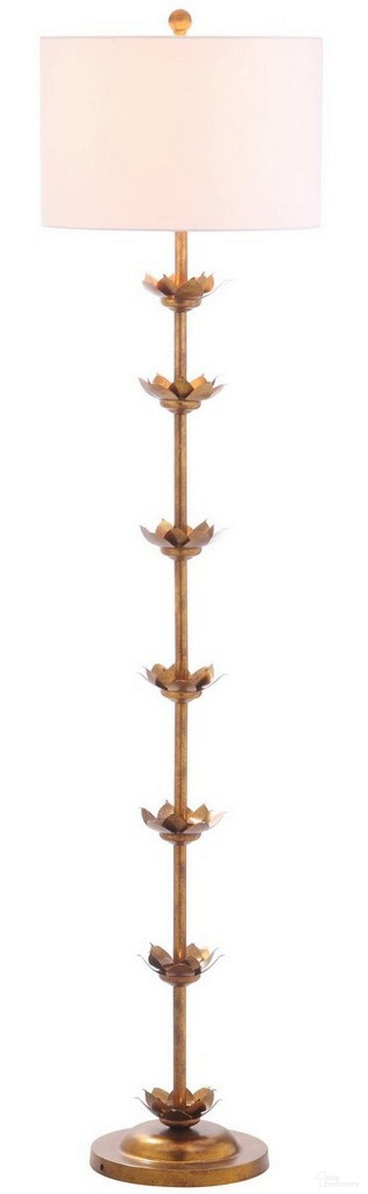 The appearance of Landen Antique Gold Leaf 63.5 Inch H Floor Lamp designed by Safavieh in the traditional interior design. This antique gold piece of furniture  was selected by 1StopBedrooms from Safavieh FLL Collection to add a touch of cosiness and style into your home. Sku: FLL4003A. Material: Iron.