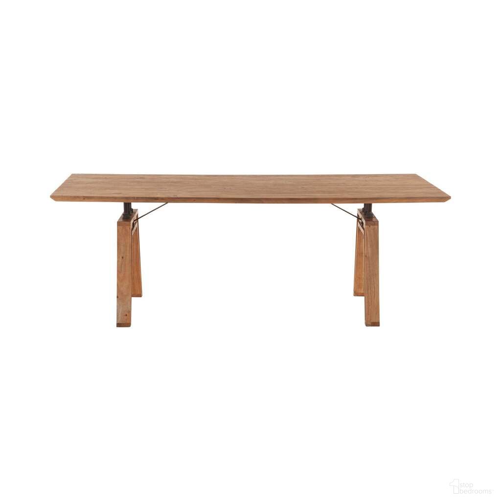 The appearance of Landmark 84 Inch Dining Table In Natural designed by LH Imports in the industrial interior design. This natural piece of furniture  was selected by 1StopBedrooms from Landmark Collection to add a touch of cosiness and style into your home. Sku: KEN010. Table Base Style: Double Pedestal. Table Top Shape: Rectangular. Size: 38" x 84". Material: Acacia.