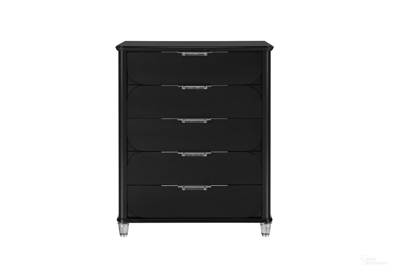 The appearance of Lando Chest In Black designed by Global Furniture USA in the modern / contemporary interior design. This black piece of furniture  was selected by 1StopBedrooms from Lando Collection to add a touch of cosiness and style into your home. Sku: LANDO-BLACK-CH. Material: MDF.