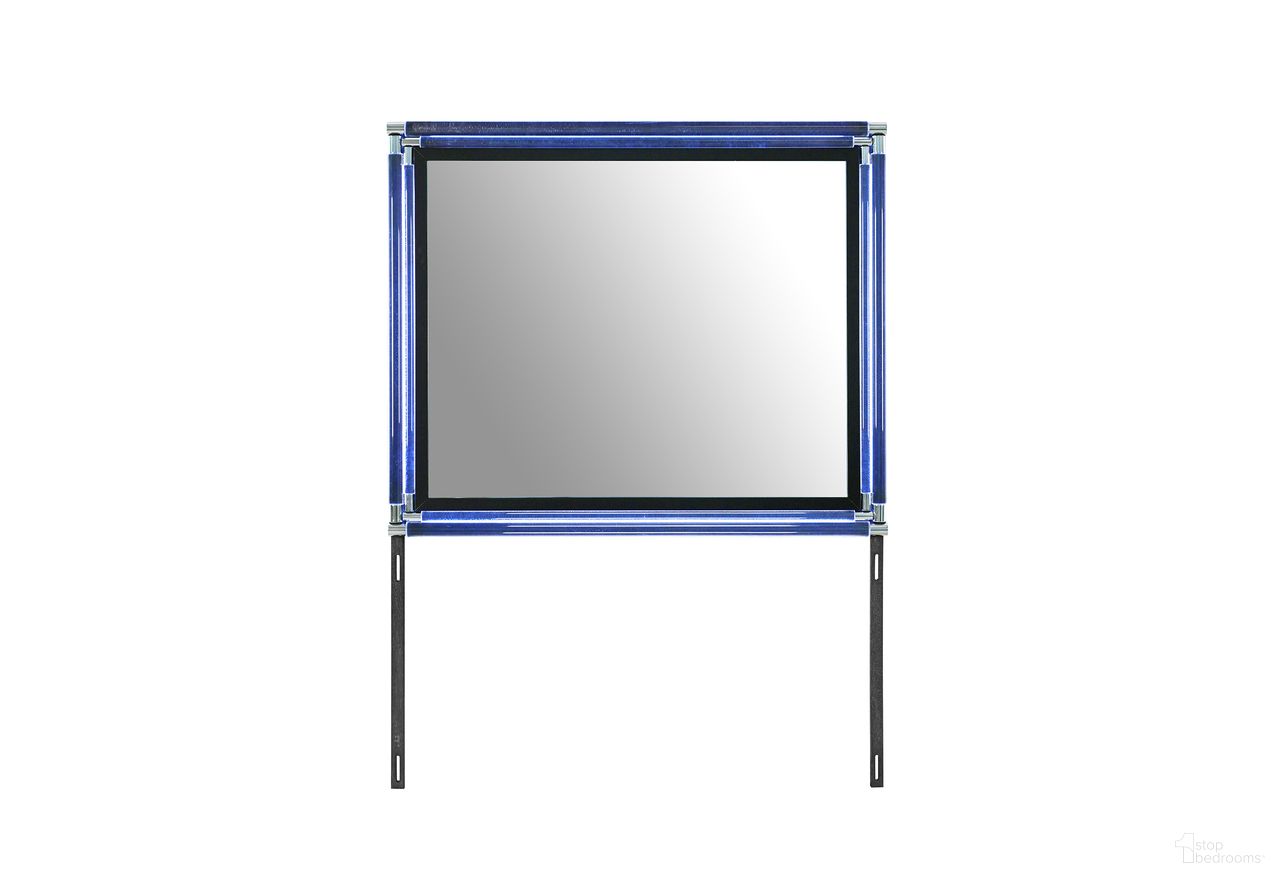 The appearance of Lando Mirror with LED In Black designed by Global Furniture USA in the modern / contemporary interior design. This black piece of furniture  was selected by 1StopBedrooms from Lando Collection to add a touch of cosiness and style into your home. Sku: LANDO-BLACK-MR W/LED. Material: MDF.