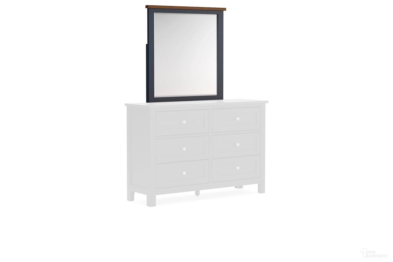 The appearance of Landocken Bedroom Mirror In Brown/Blue designed by Signature Design by Ashley in the transitional interior design. This brown/blue piece of furniture was selected by 1StopBedrooms from Landocken Collection to add a touch of cosiness and style into your home. Sku: B414-26. Material: Glass.