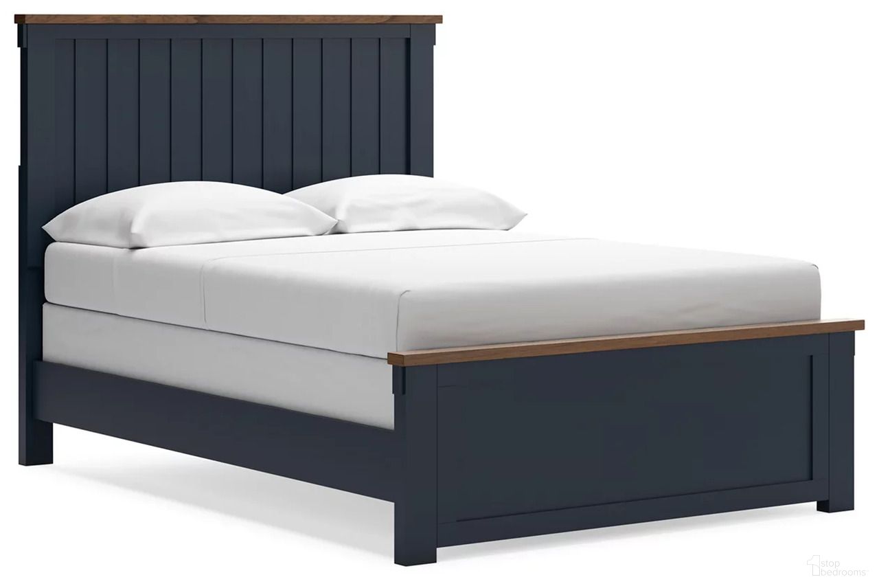 The appearance of Landocken Full Panel Bed In Brown/Blue designed by Signature Design by Ashley in the transitional interior design. This brown/blue piece of furniture  was selected by 1StopBedrooms from Landocken Collection to add a touch of cosiness and style into your home. Sku: B414-84;B414-86;B414-87. Bed Type: Panel Bed. Material: Wood. Bed Size: Full.