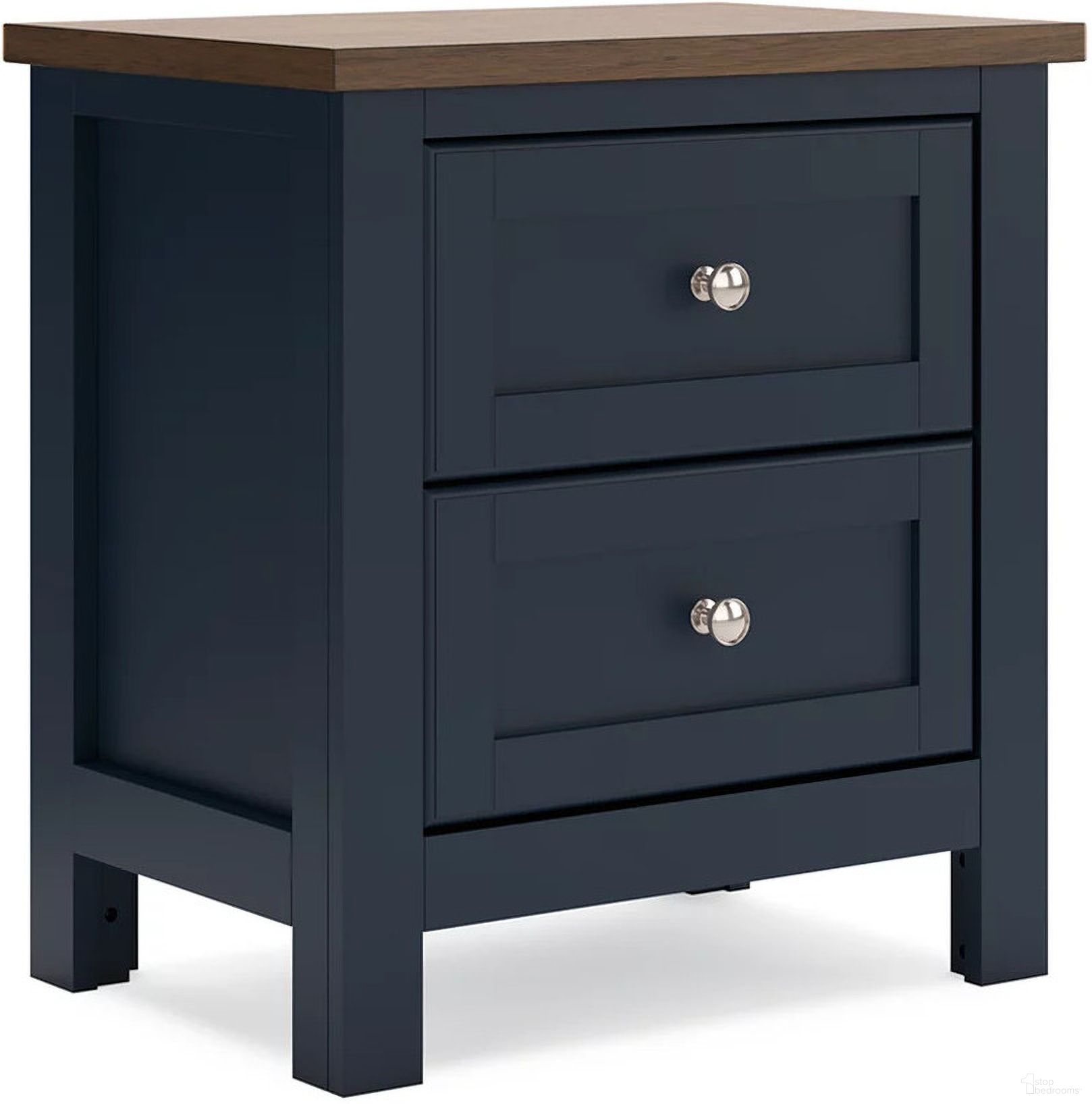 The appearance of Landocken Nightstand In Brown/Blue designed by Signature Design by Ashley in the transitional interior design. This brown/blue piece of furniture was selected by 1StopBedrooms from Landocken Collection to add a touch of cosiness and style into your home. Sku: B414-92. Material: Wood.