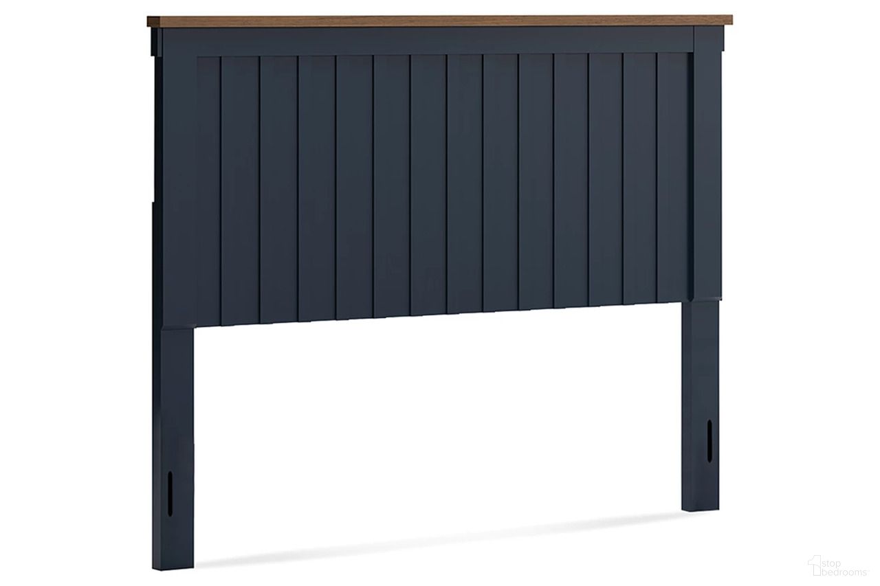 The appearance of Landocken Queen Panel Headboard In Brown and Blue designed by Signature Design by Ashley in the transitional interior design. This brown/blue piece of furniture  was selected by 1StopBedrooms from Landocken Collection to add a touch of cosiness and style into your home. Sku: B414-57. Material: Wood. Bed Size: Queen.