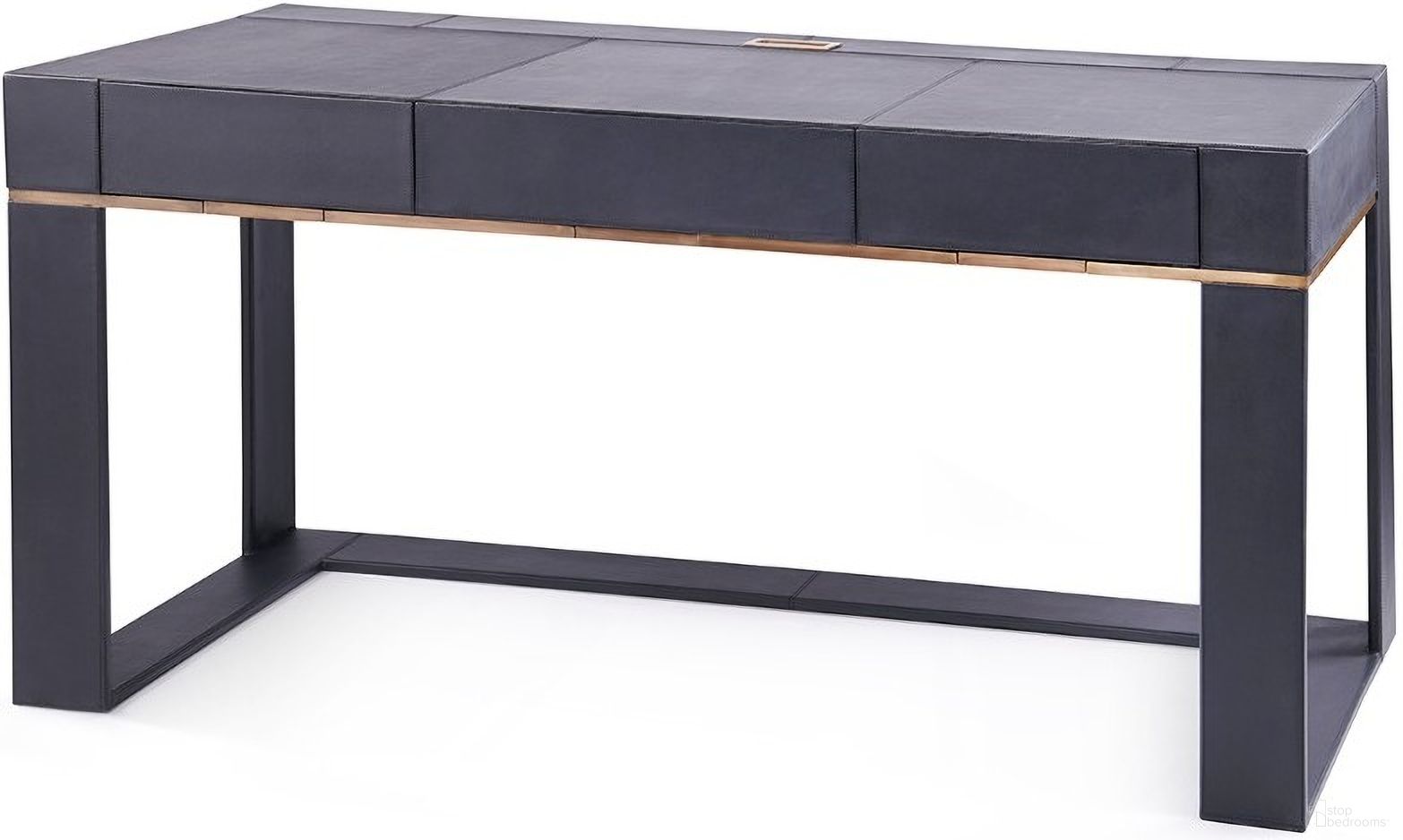 The appearance of Landon Desk In Black designed by Villa & House in the transitional interior design. This black piece of furniture  was selected by 1StopBedrooms from Landon Collection to add a touch of cosiness and style into your home. Sku: LND-350-401. Material: Leather.