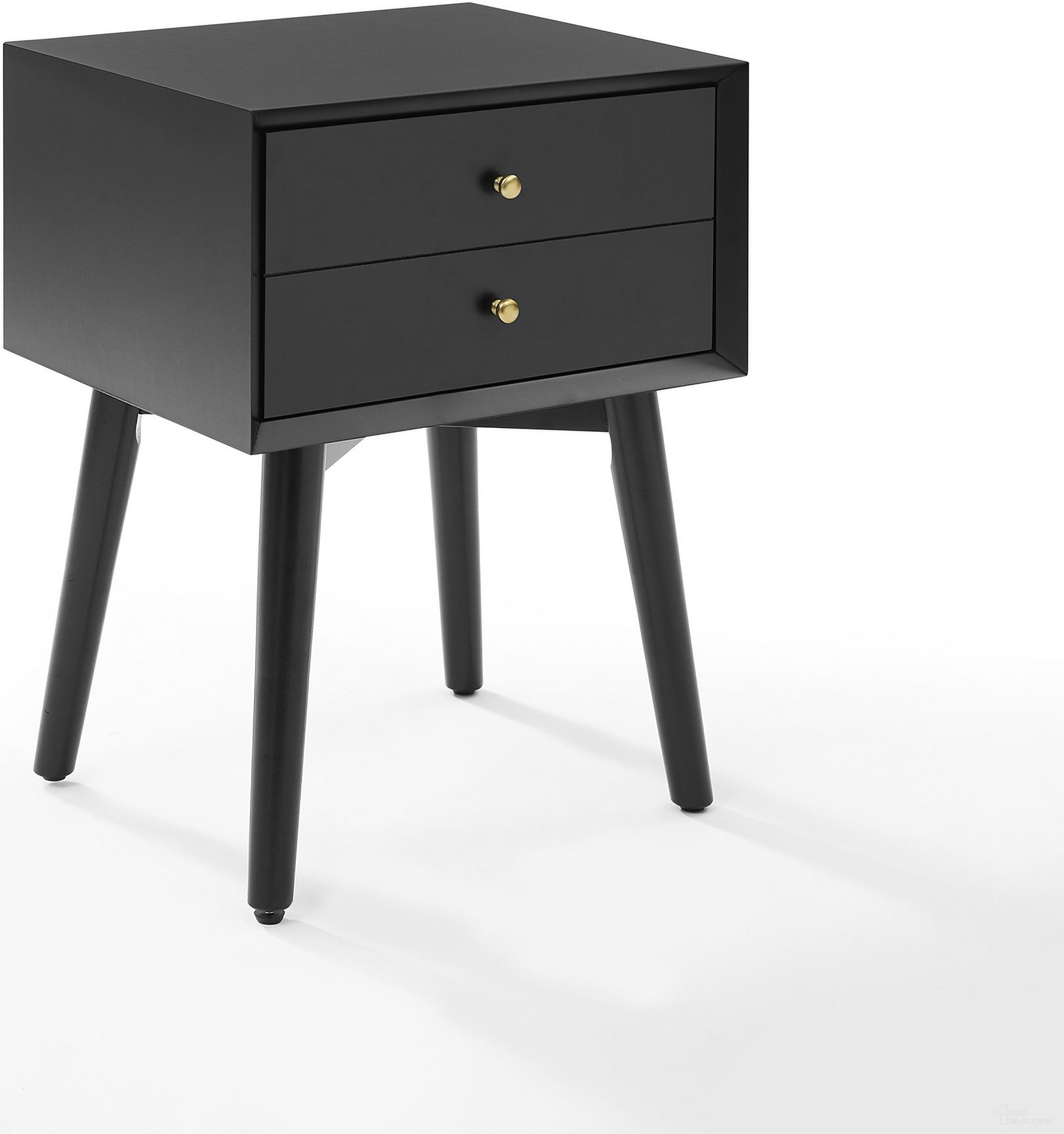 The appearance of Landon Nightstand In Matte Black designed by Crosley Brands in the transitional interior design. This matte black piece of furniture  was selected by 1StopBedrooms from Landon Collection to add a touch of cosiness and style into your home. Sku: CF9401-MB. Material: MDF.