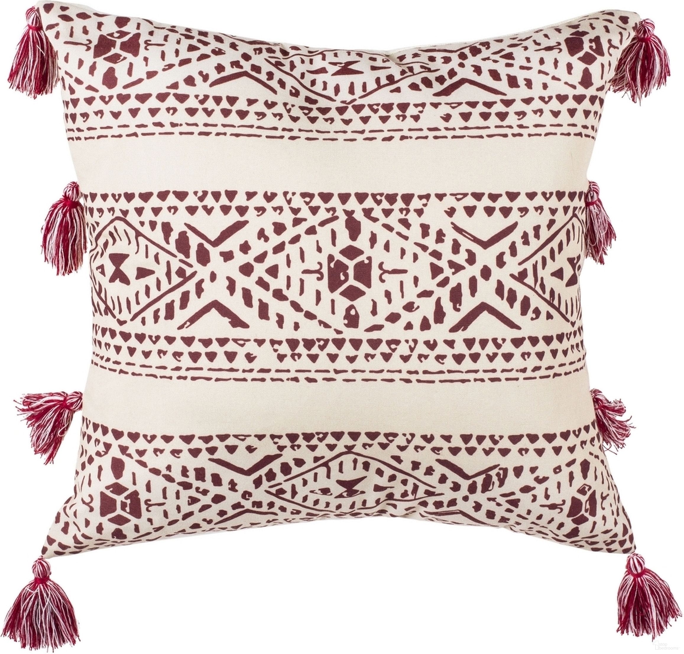 The appearance of Landria Pillow designed by Safavieh in the modern / contemporary interior design. This red and beige piece of furniture was selected by 1StopBedrooms from Safavieh PLS Collection to add a touch of cosiness and style into your home. Sku: PLS7083A-1616. Material: Polyester.