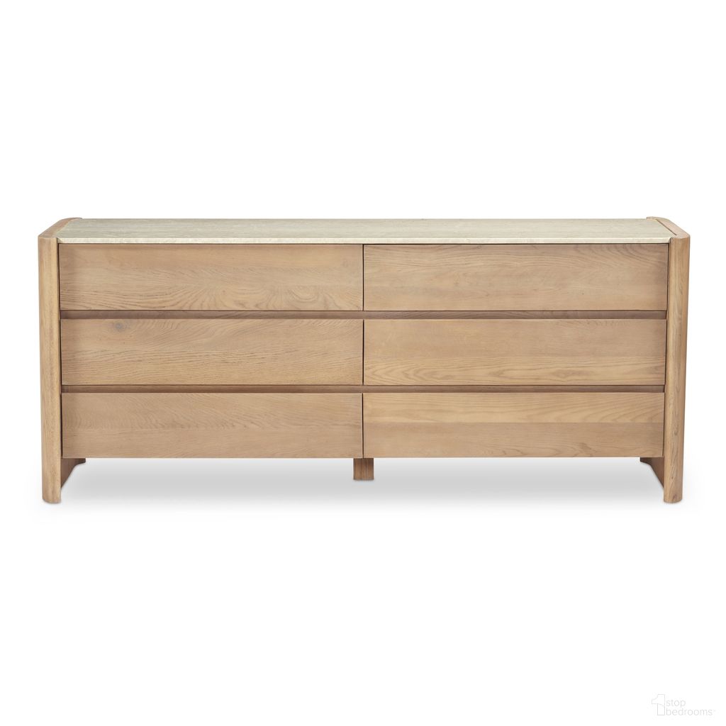The appearance of Lane 6 Drawer Dresser In Natural designed by Moes Home in the modern / contemporary interior design. This natural piece of furniture was selected by 1StopBedrooms from Lane Collection to add a touch of cosiness and style into your home. Sku: RP-1069-24. Material: Oak.