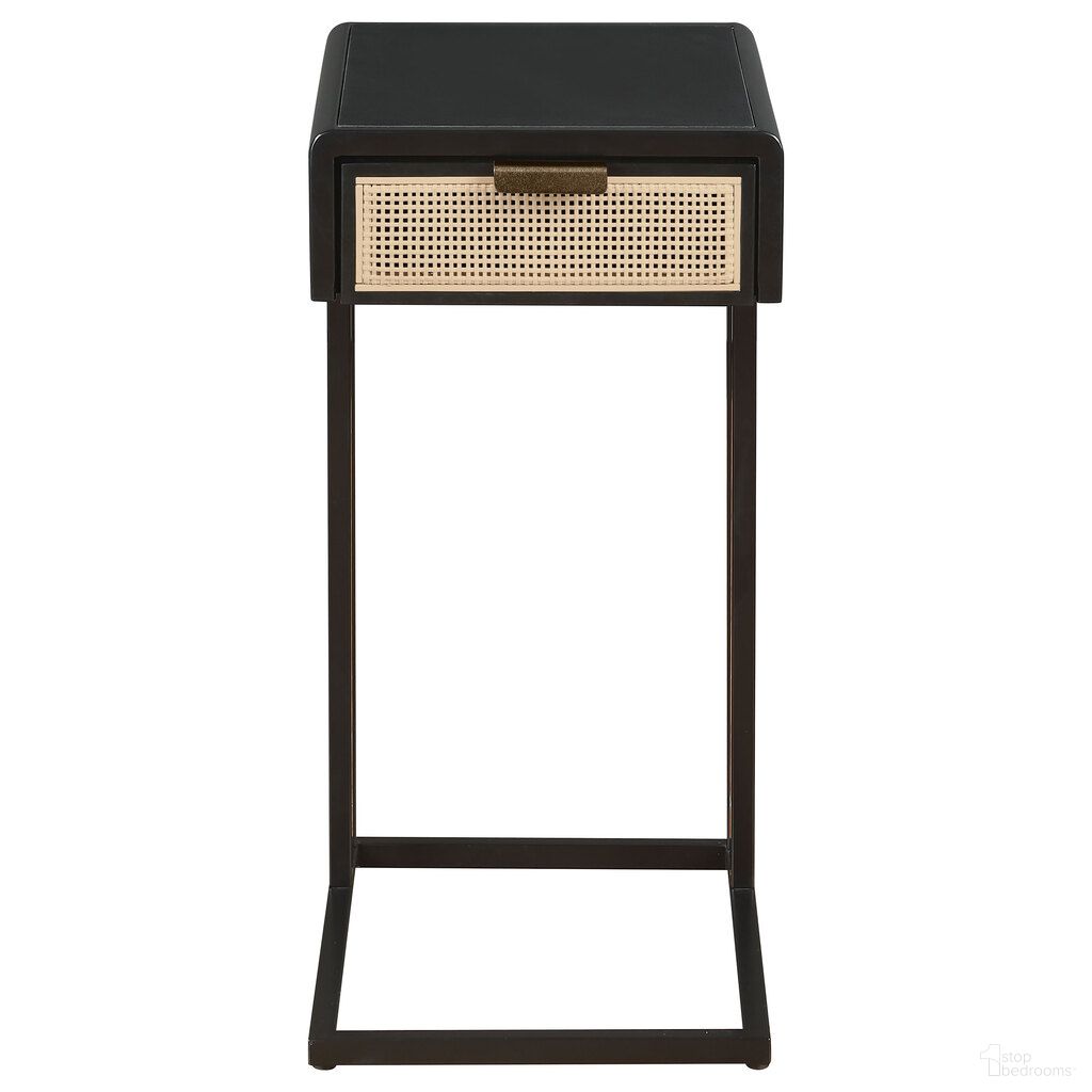 The appearance of Amherst 1-Drawer Radio Weave Cane Metal Side Table In Natural and Black designed by Coaster in the modern / contemporary interior design. This natural/black piece of furniture was selected by 1StopBedrooms from Amherst Collection to add a touch of cosiness and style into your home. Sku: 931631. Material: MDF.