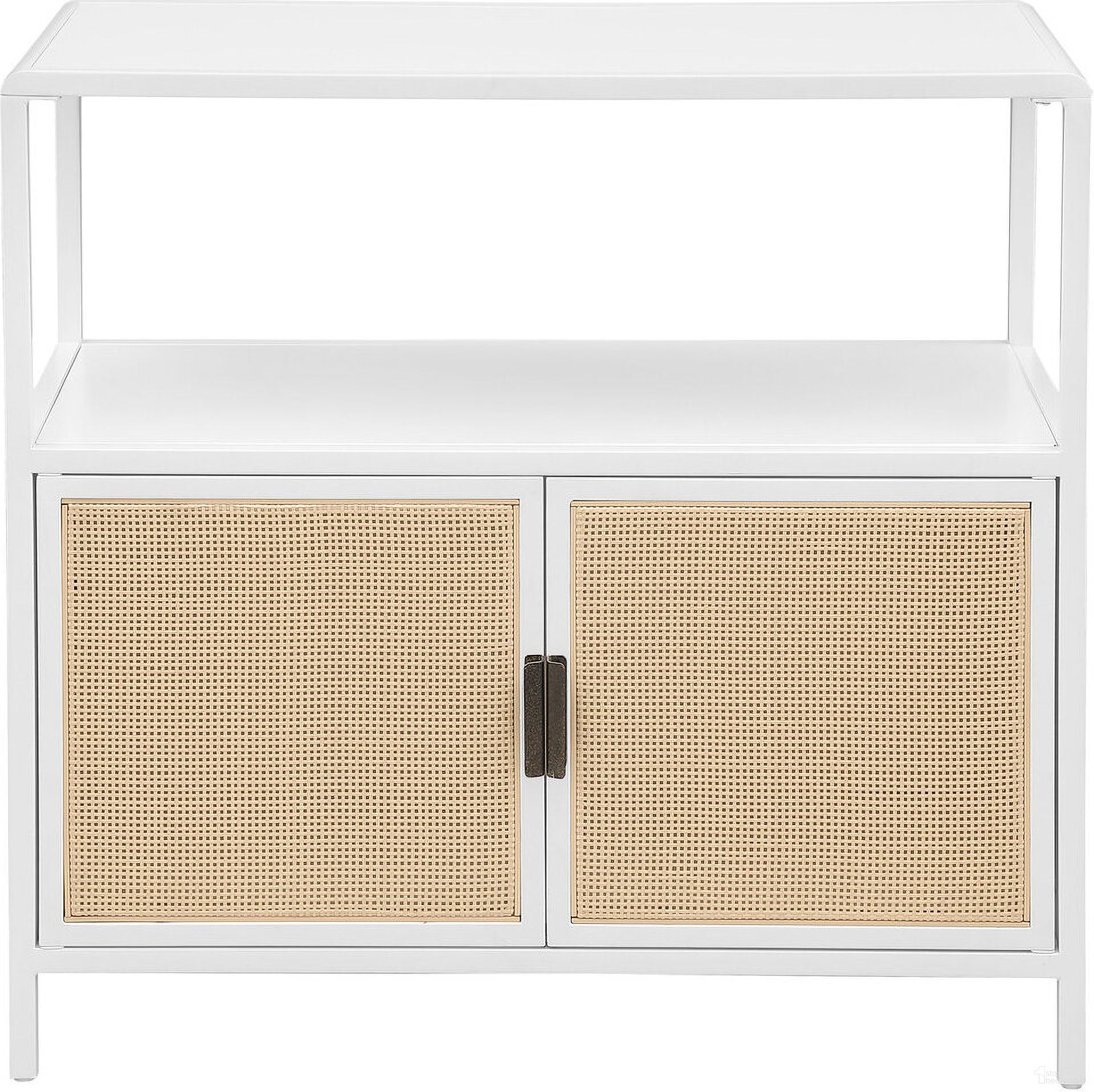 The appearance of Amherst 2-Door Radio Weave Cane Metal Accent Cabinet In White and Natural designed by Coaster in the coastal interior design. This white/natural piece of furniture was selected by 1StopBedrooms from Amherst Collection to add a touch of cosiness and style into your home. Sku: 961642. Material: Particle Board.